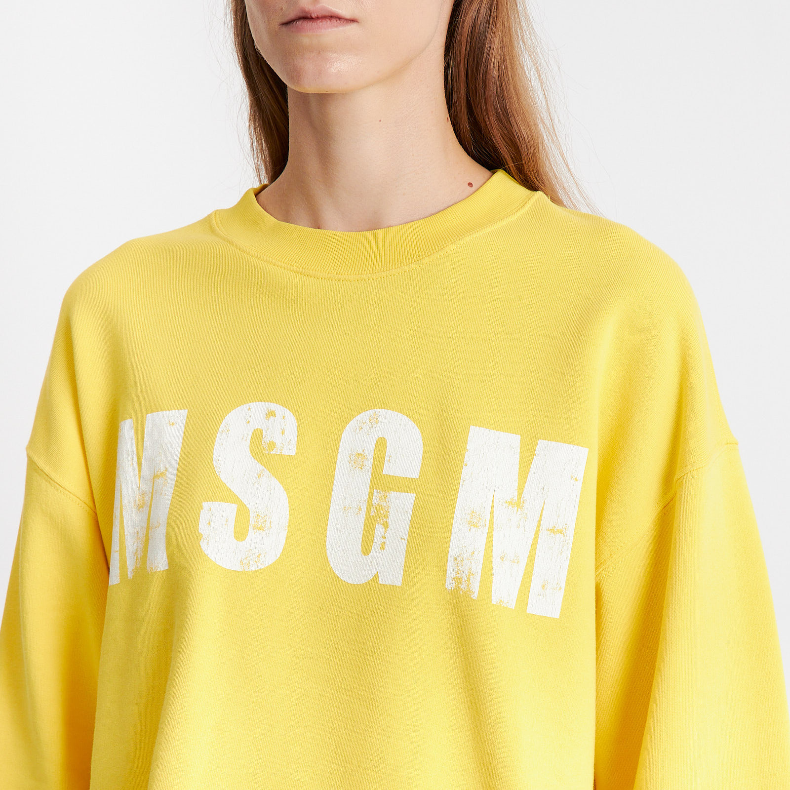 Свитшот желтого цвета MSGM - фото из каталога магазина брендовой одежды Second Friend Store Свитшот MSGM - купить оригинал в секонд-хенде SFS - 4