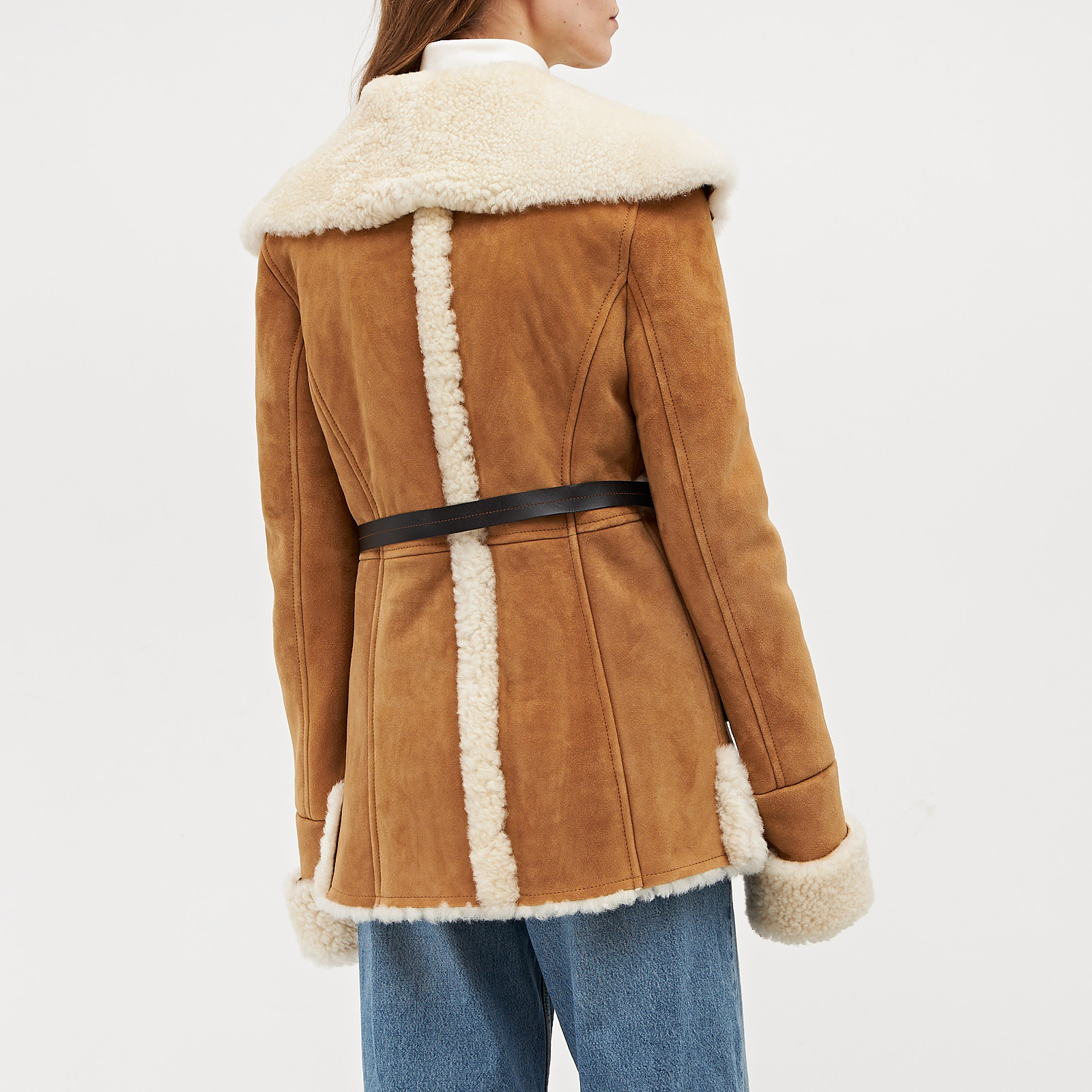 Дубленка коричневого цвета Loewe - фото из каталога магазина брендовой одежды Second Friend Store Дубленка Loewe - купить оригинал в секонд-хенде SFS - 3