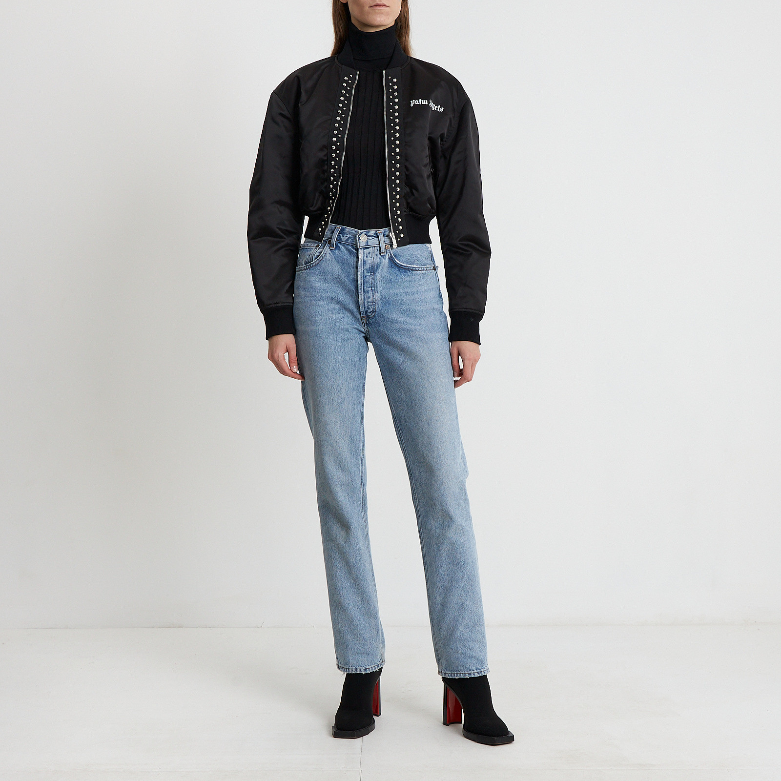 Бомбер черного цвета Palm Angels - фото из каталога магазина брендовой одежды Second Friend Store Бомбер Palm Angels - купить оригинал в секонд-хенде SFS - 2