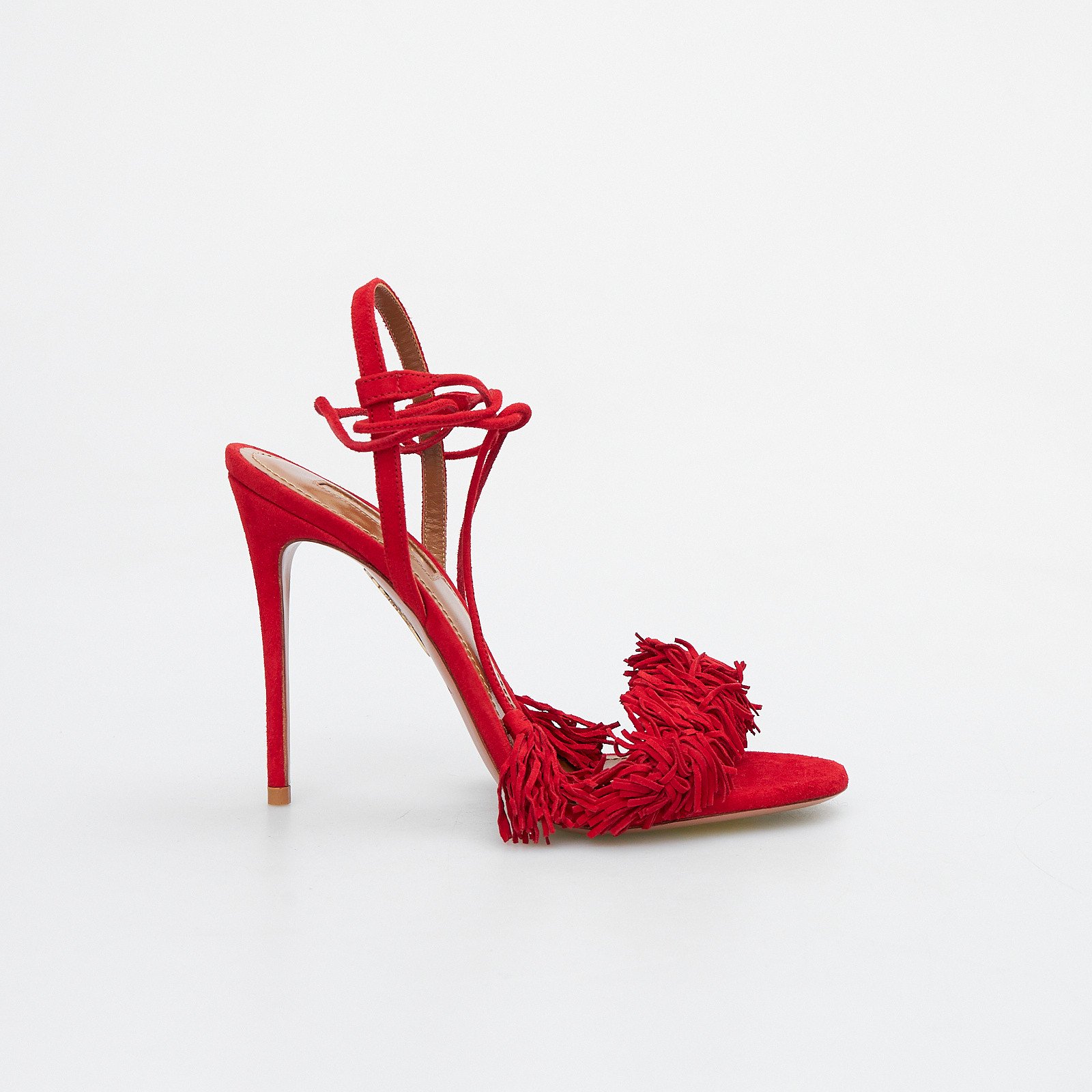 Босоножки красного цвета Aquazzura - фото из каталога магазина брендовой одежды Second Friend Store Босоножки Aquazzura - купить оригинал в секонд-хенде SFS - 1