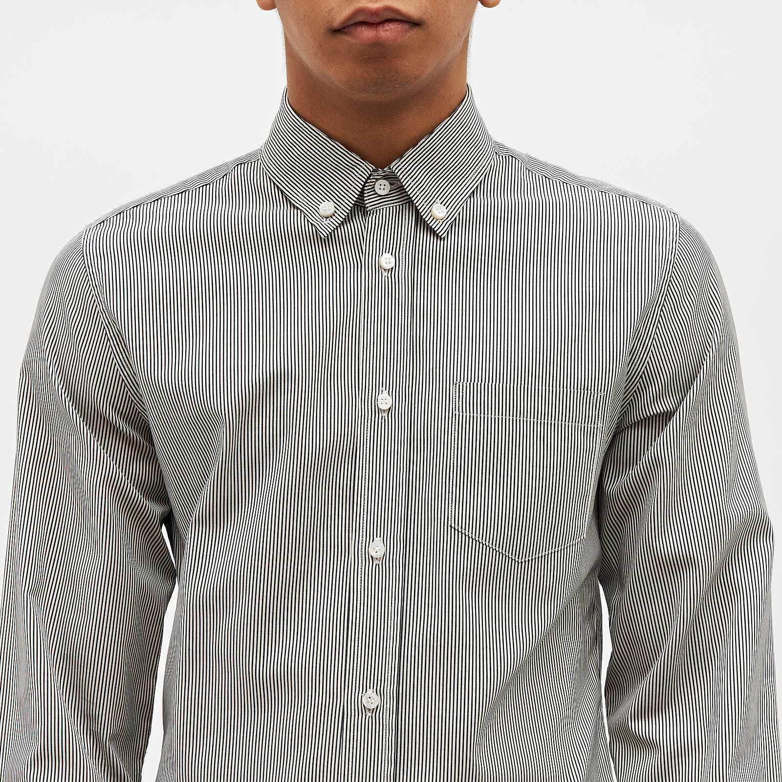 Рубашка серого цвета Bottega Veneta - фото из каталога магазина брендовой одежды Second Friend Store Рубашка Bottega Veneta - купить оригинал в секонд-хенде SFS - 4