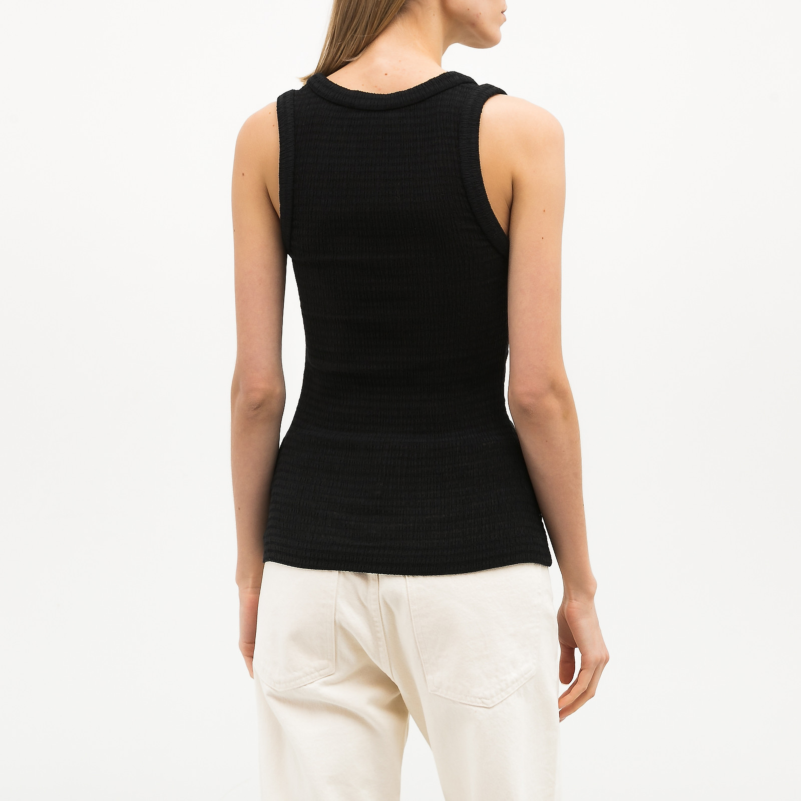 Топ черного цвета Jil Sander - фото из каталога магазина брендовой одежды Second Friend Store Топ Jil Sander - купить оригинал в секонд-хенде SFS - 2