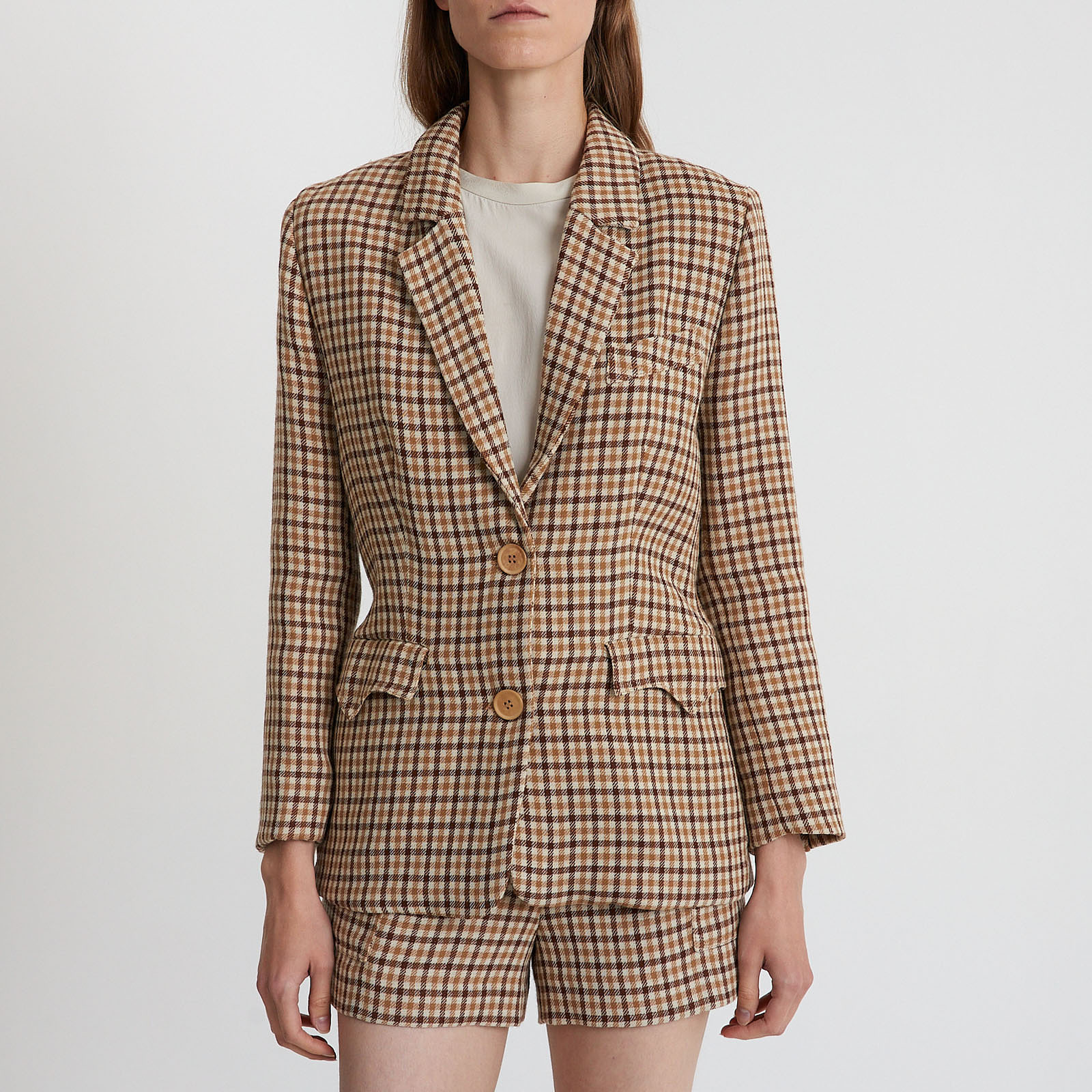 Костюм бежевого цвета Nanushka - фото из каталога магазина брендовой одежды Second Friend Store Костюм Nanushka - купить оригинал в секонд-хенде SFS - 6