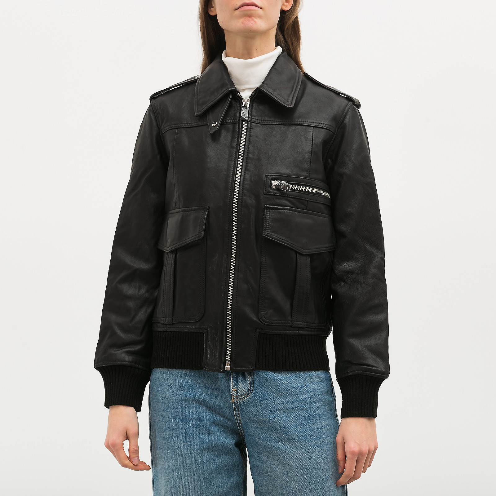 Куртка кожаная черного цвета Zadig & Voltaire - фото из каталога магазина брендовой одежды Second Friend Store Куртка кожаная Zadig & Voltaire - купить оригинал в секонд-хенде SFS - 1