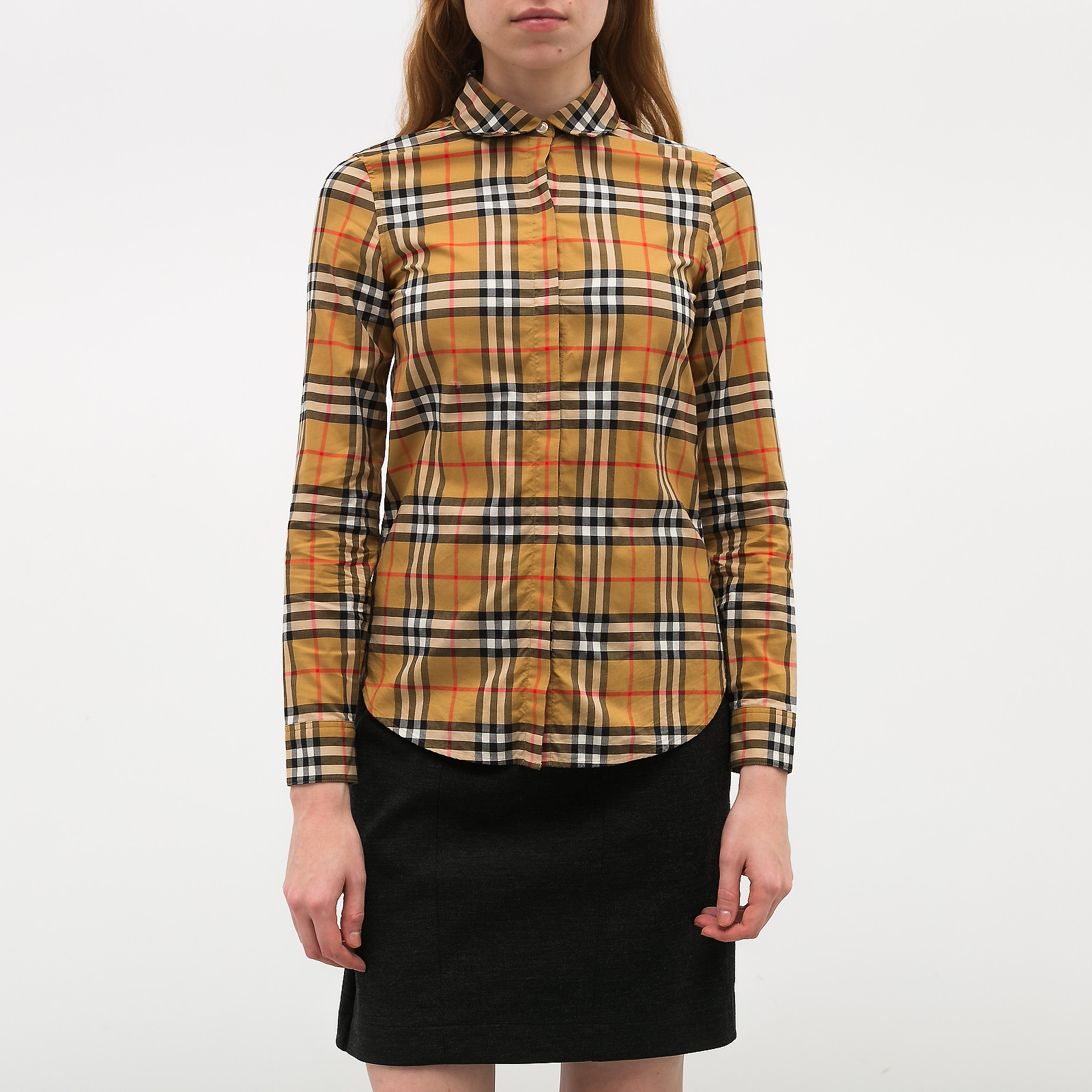 Рубашка  бежевого цвета Burberry - фото из каталога магазина брендовой одежды Second Friend Store Рубашка Burberry - купить оригинал в секонд-хенде SFS - 1