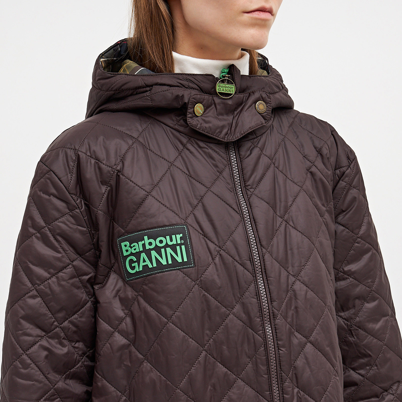 Куртка Barbour x коричневого цвета Ganni - фото из каталога магазина брендовой одежды Second Friend Store Куртка Barbour x Ganni - купить оригинал в секонд-хенде SFS - 5