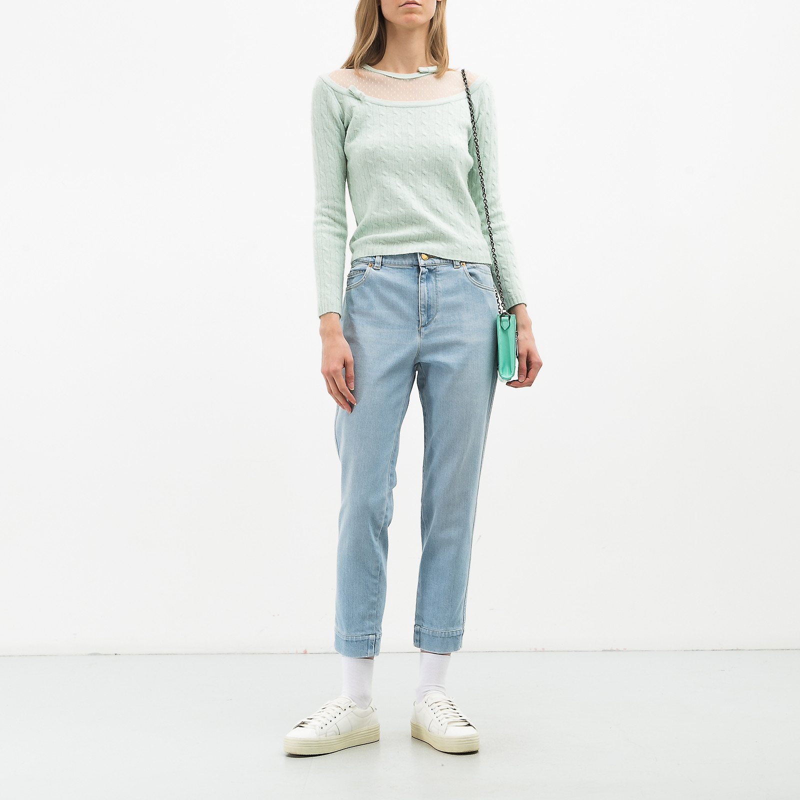 Свитер голубого цвета Red Valentino - фото из каталога магазина брендовой одежды Second Friend Store Свитер Red Valentino - купить оригинал в секонд-хенде SFS - 2