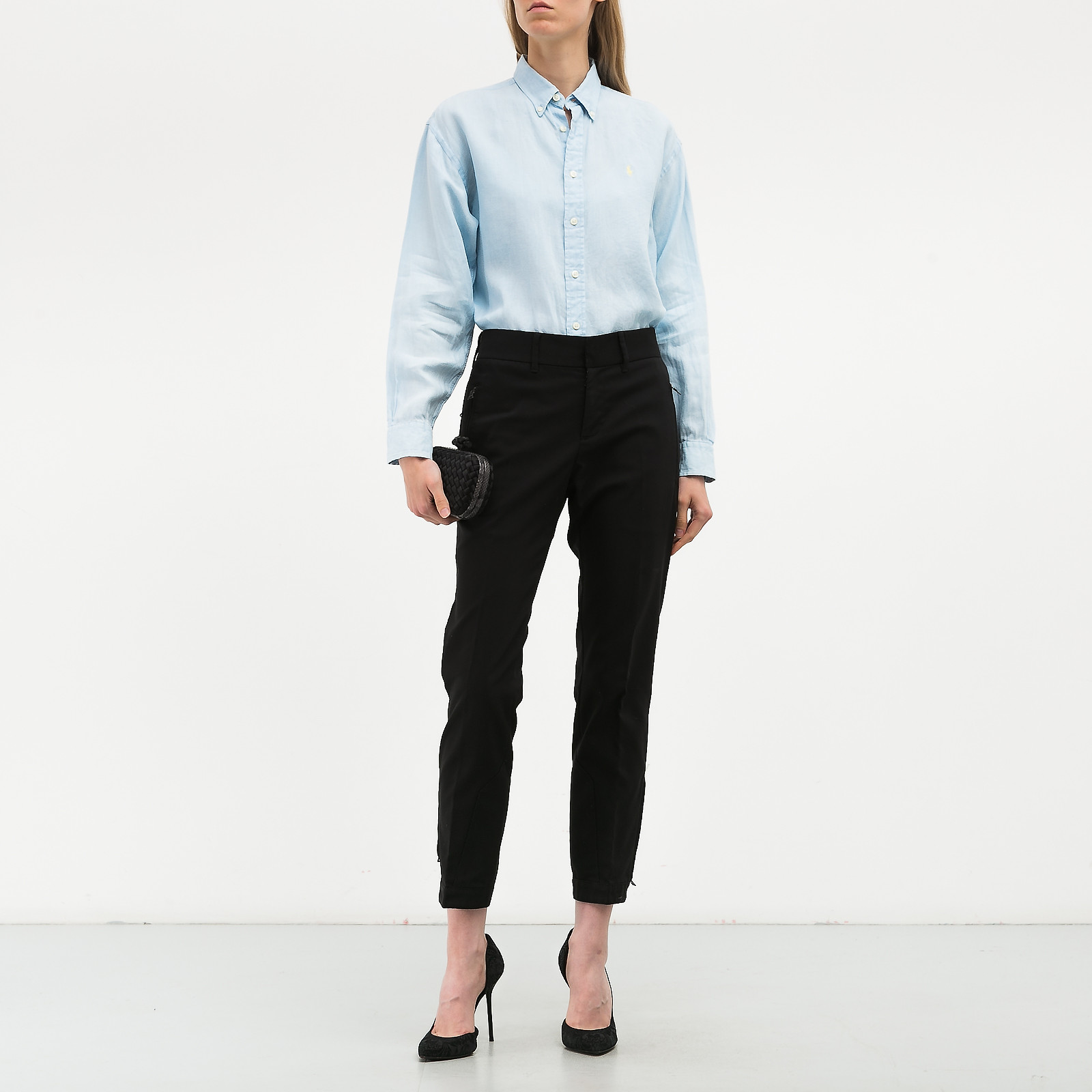 Рубашка голубого цвета Polo Ralph Lauren - фото из каталога магазина брендовой одежды Second Friend Store Рубашка Polo Ralph Lauren - купить оригинал в секонд-хенде SFS - 2