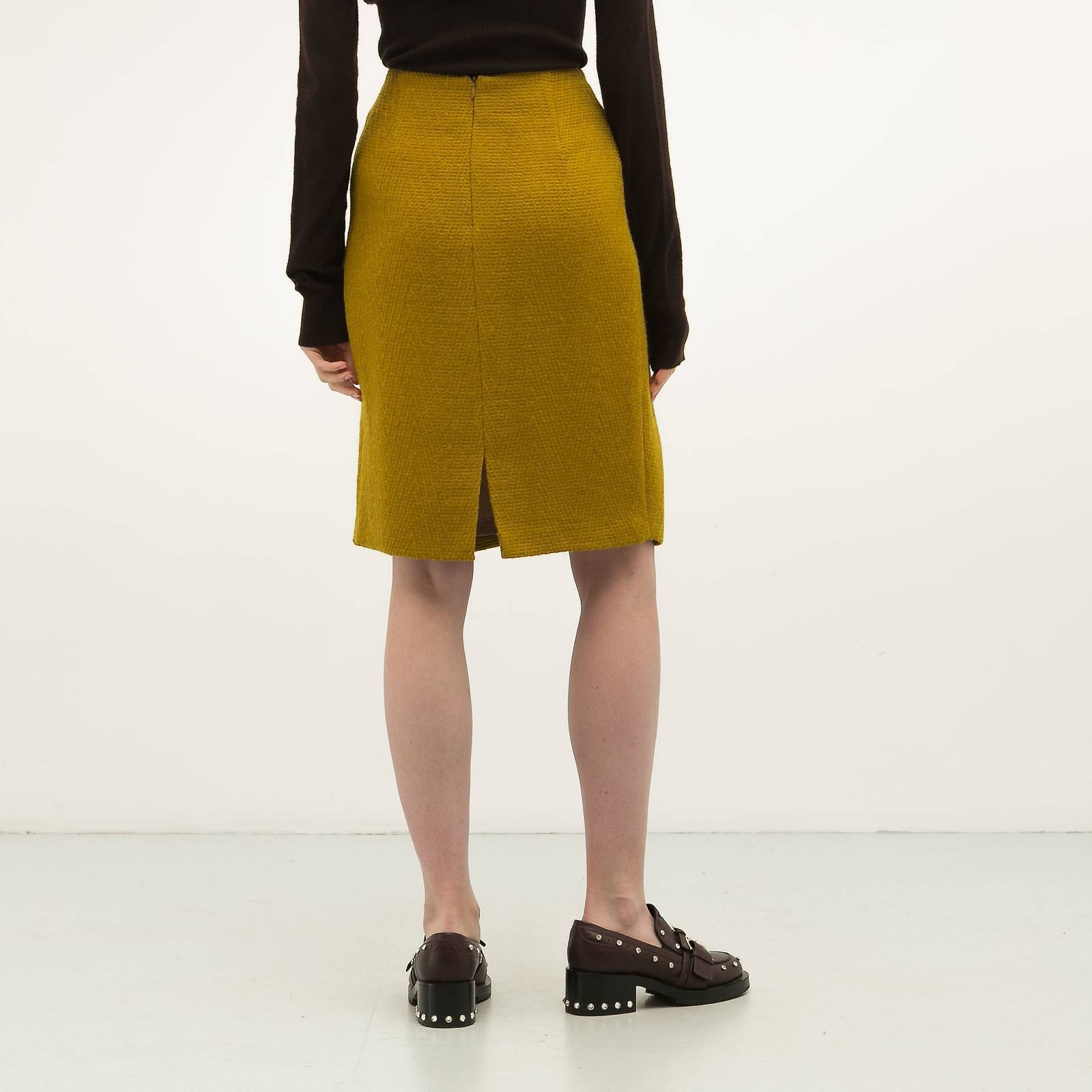 Юбка желтого цвета Dries Van Noten - фото из каталога магазина брендовой одежды Second Friend Store Юбка Dries Van Noten - купить оригинал в секонд-хенде SFS - 3