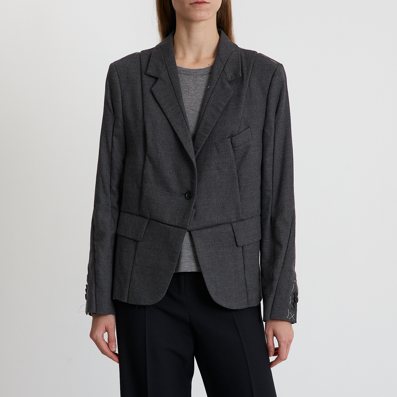 Пиджак H&M х серого цвета Maison Margiela - фото из каталога магазина брендовой одежды Second Friend Store Пиджак H&M х Maison Margiela - купить оригинал в секонд-хенде SFS - 1