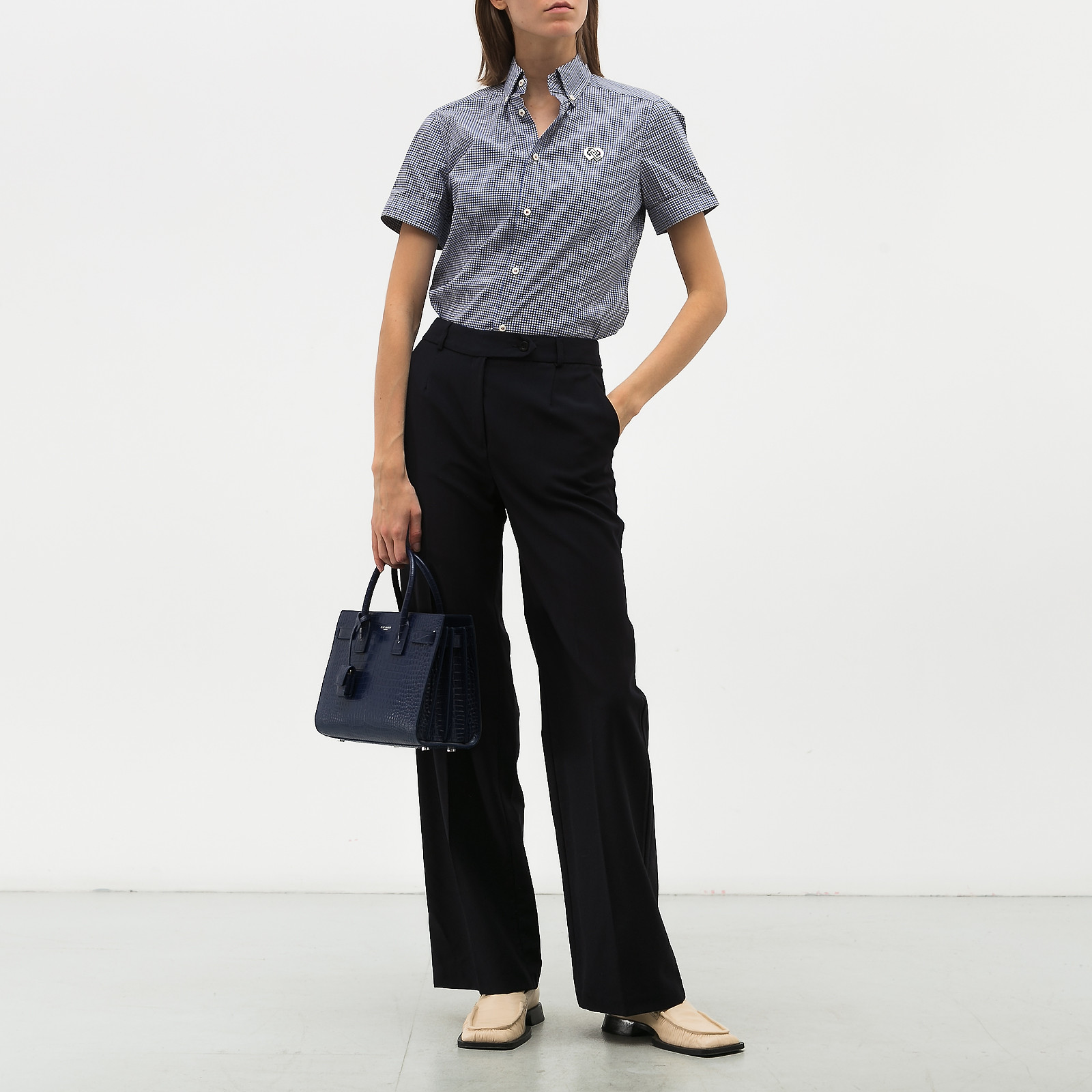 Рубашка синего цвета Dsquared2 - фото из каталога магазина брендовой одежды Second Friend Store Рубашка Dsquared2 - купить оригинал в секонд-хенде SFS - 2