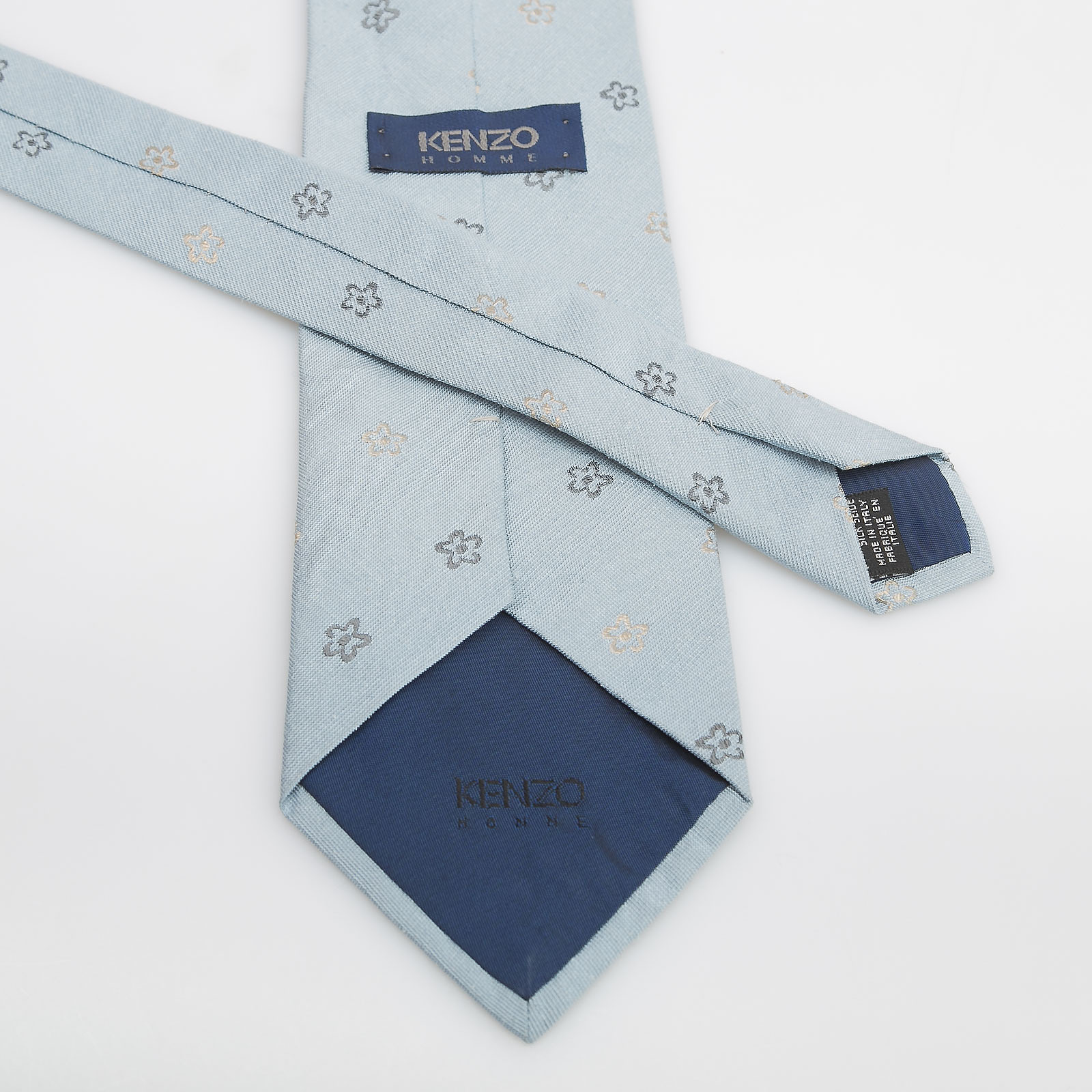 Галстук голубого цвета Kenzo - фото из каталога магазина брендовой одежды Second Friend Store Галстук Kenzo - купить оригинал в секонд-хенде SFS - 3
