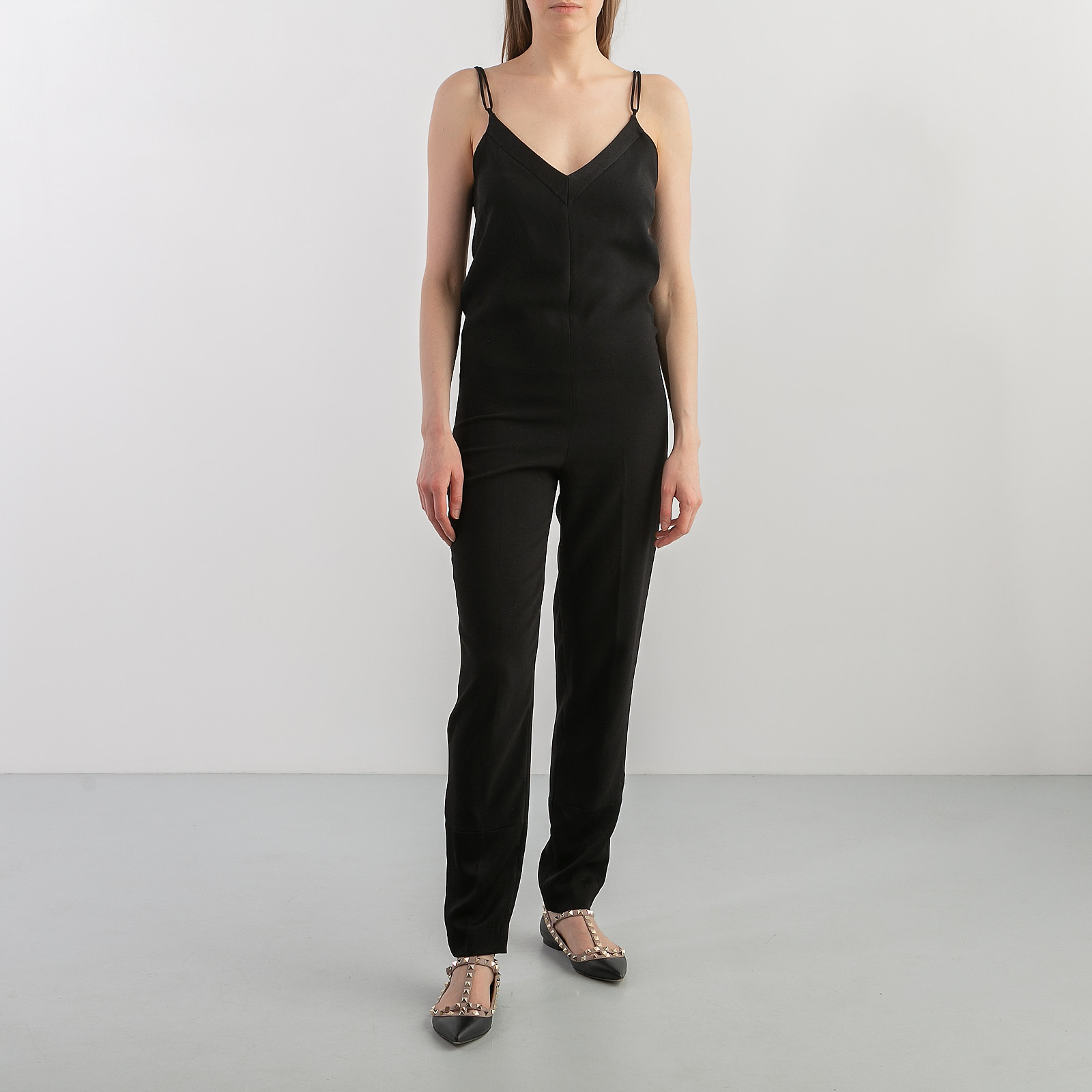 Комбинезон  черного цвета Sandro - фото из каталога магазина брендовой одежды Second Friend Store Комбинезон Sandro - купить оригинал в секонд-хенде SFS - 1