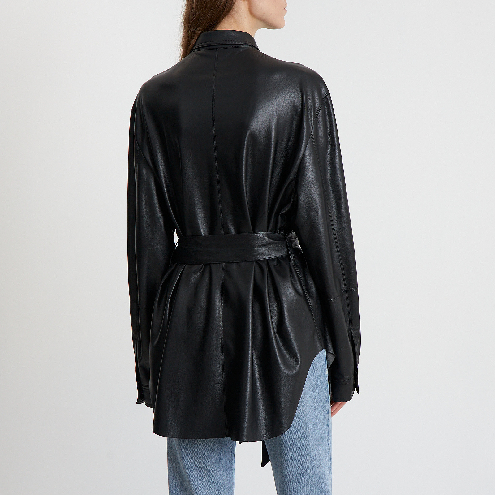 Рубашка черного цвета Nanushka - фото из каталога магазина брендовой одежды Second Friend Store Рубашка Nanushka - купить оригинал в секонд-хенде SFS - 3