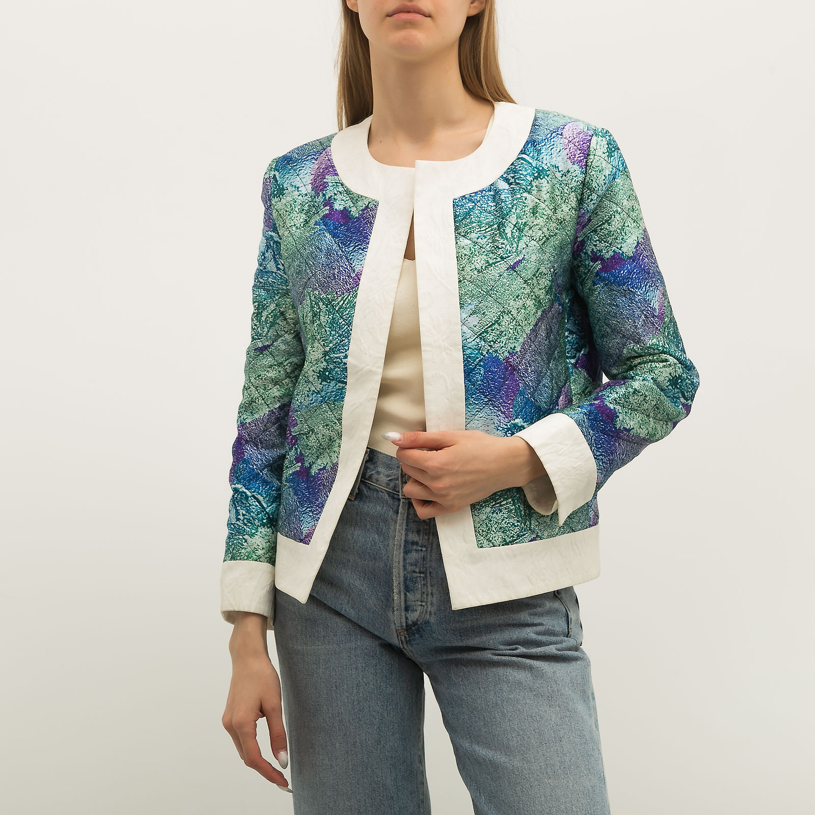 Жакет голубого цвета Walk of Shame - фото из каталога магазина брендовой одежды Second Friend Store Жакет Walk of Shame - купить оригинал в секонд-хенде SFS - 1