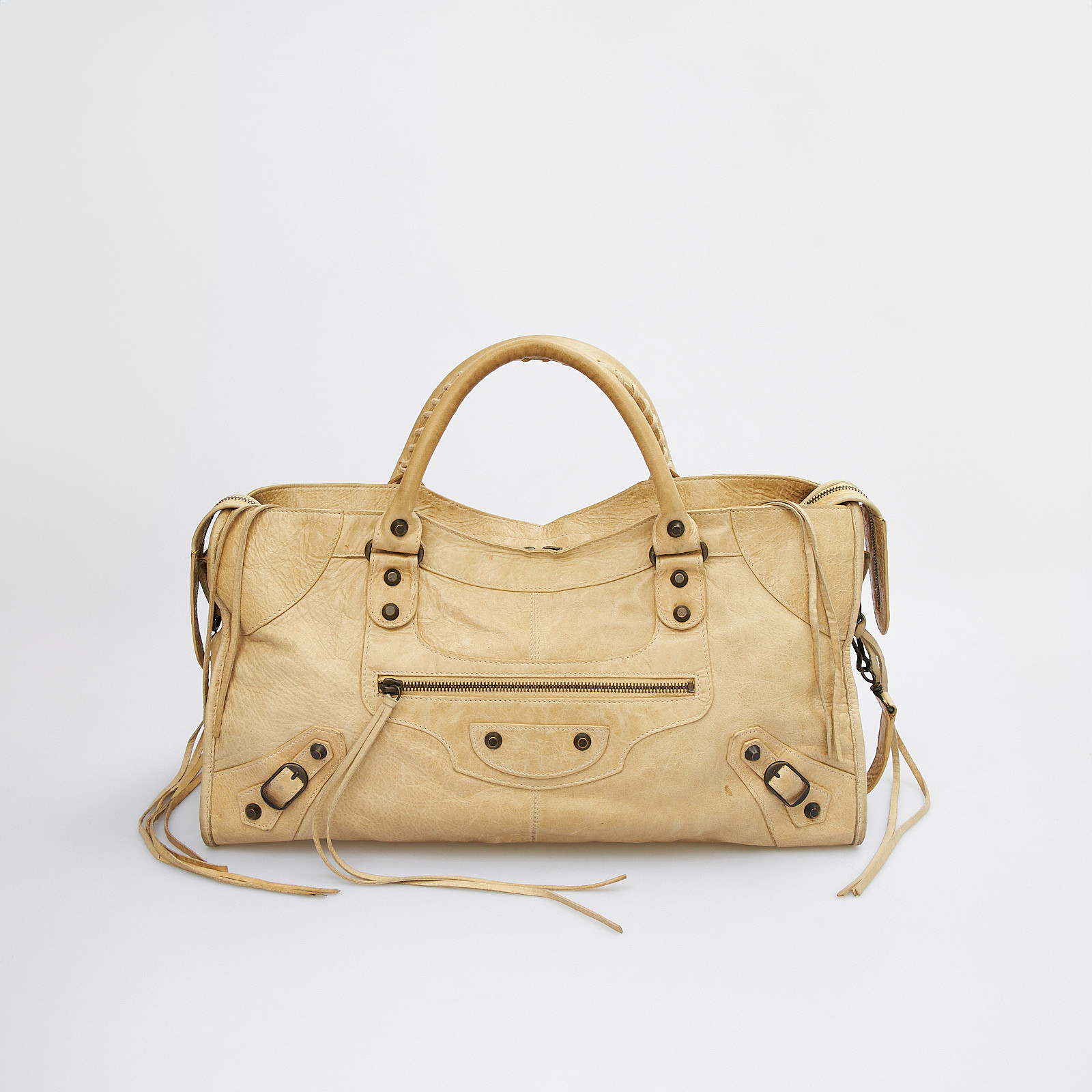 Сумка бежевого цвета Balenciaga - фото из каталога магазина брендовой одежды Second Friend Store Сумка Balenciaga - купить оригинал в секонд-хенде SFS - 1