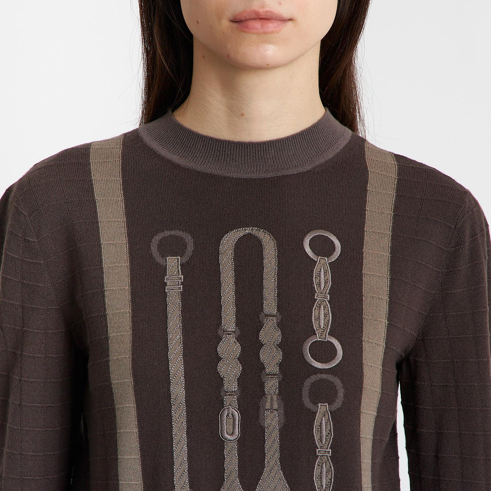 Джемпер коричневого цвета Hermes - фото из каталога магазина брендовой одежды Second Friend Store Джемпер Hermes - купить оригинал в секонд-хенде SFS - 3