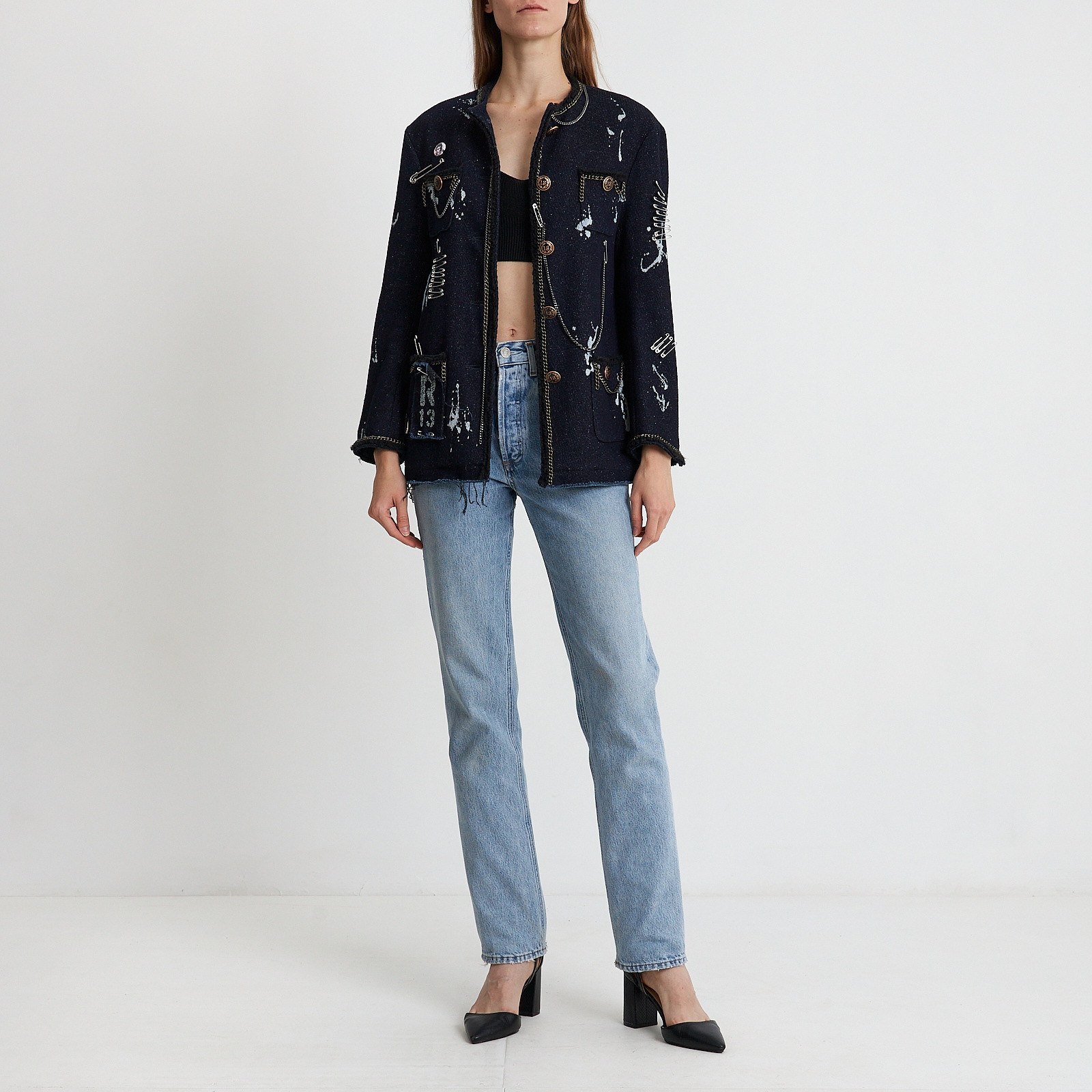 Жакет синего цвета R13 - фото из каталога магазина брендовой одежды Second Friend Store Жакет R13 - купить оригинал в секонд-хенде SFS - 2