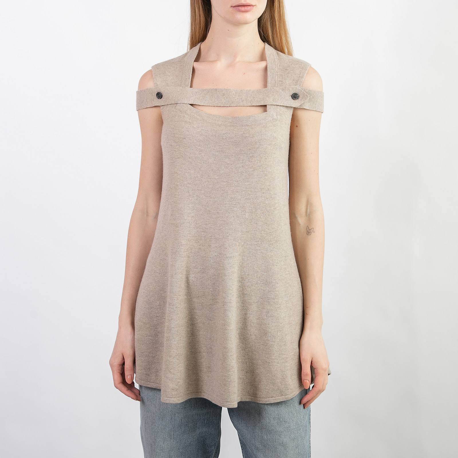 Топ бежевого цвета Ruban - фото из каталога магазина брендовой одежды Second Friend Store Топ Ruban - купить оригинал в секонд-хенде SFS - 1