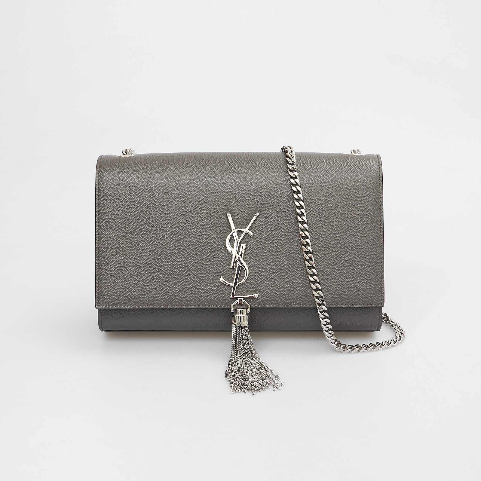 Сумка серого цвета Saint Laurent - фото из каталога магазина брендовой одежды Second Friend Store Сумка Saint Laurent - купить оригинал в секонд-хенде SFS - 1