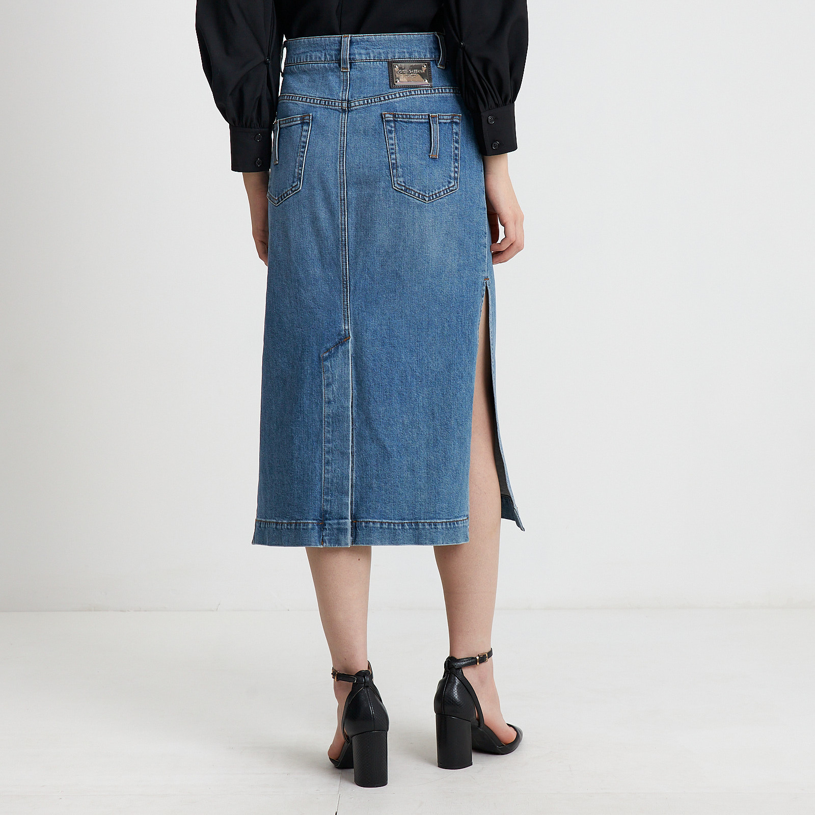 Юбка синего цвета Dolce&Gabbana - фото из каталога магазина брендовой одежды Second Friend Store Юбка Dolce&Gabbana - купить оригинал в секонд-хенде SFS - 3