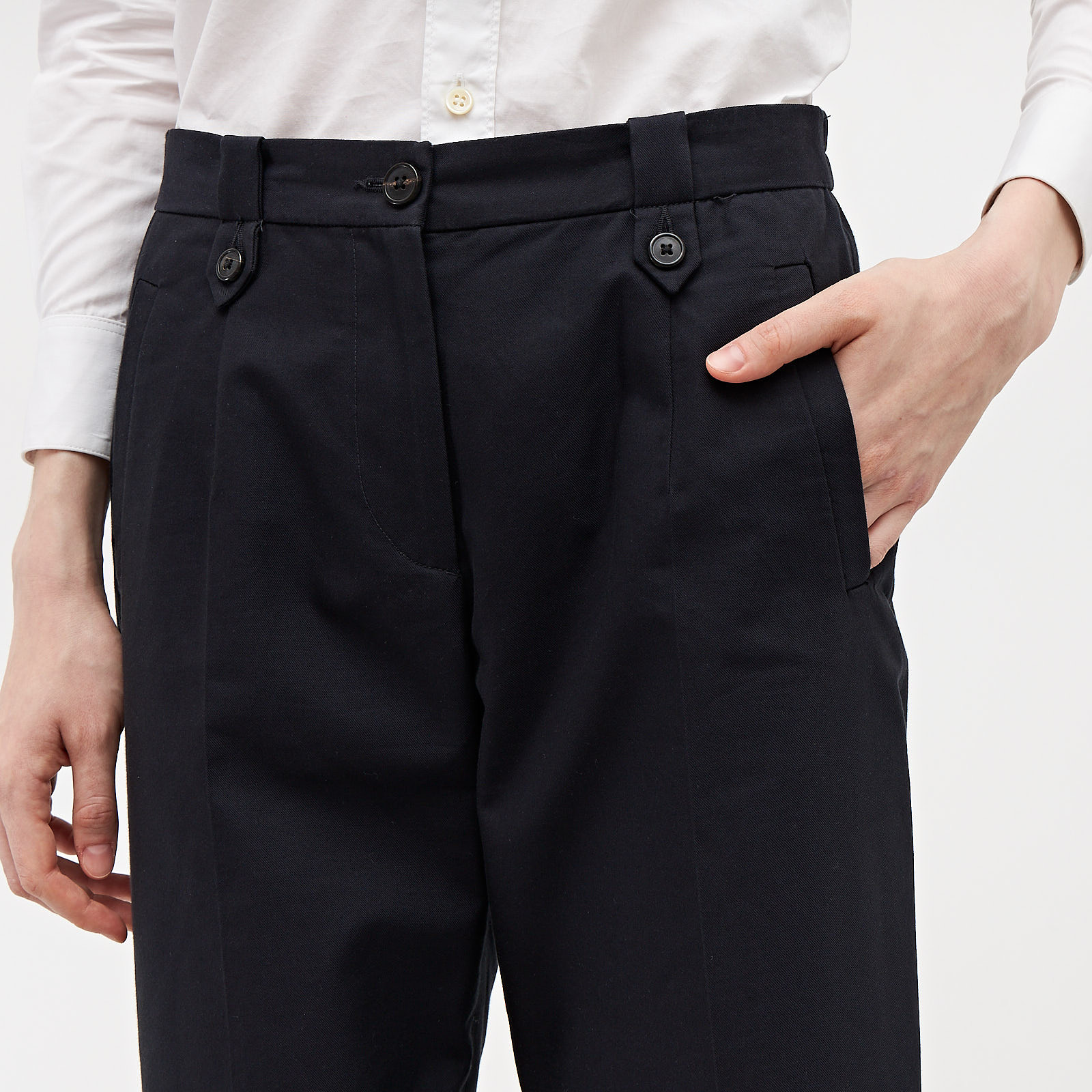 Брюки синего цвета Dries Van Noten - фото из каталога магазина брендовой одежды Second Friend Store Брюки Dries Van Noten - купить оригинал в секонд-хенде SFS - 3