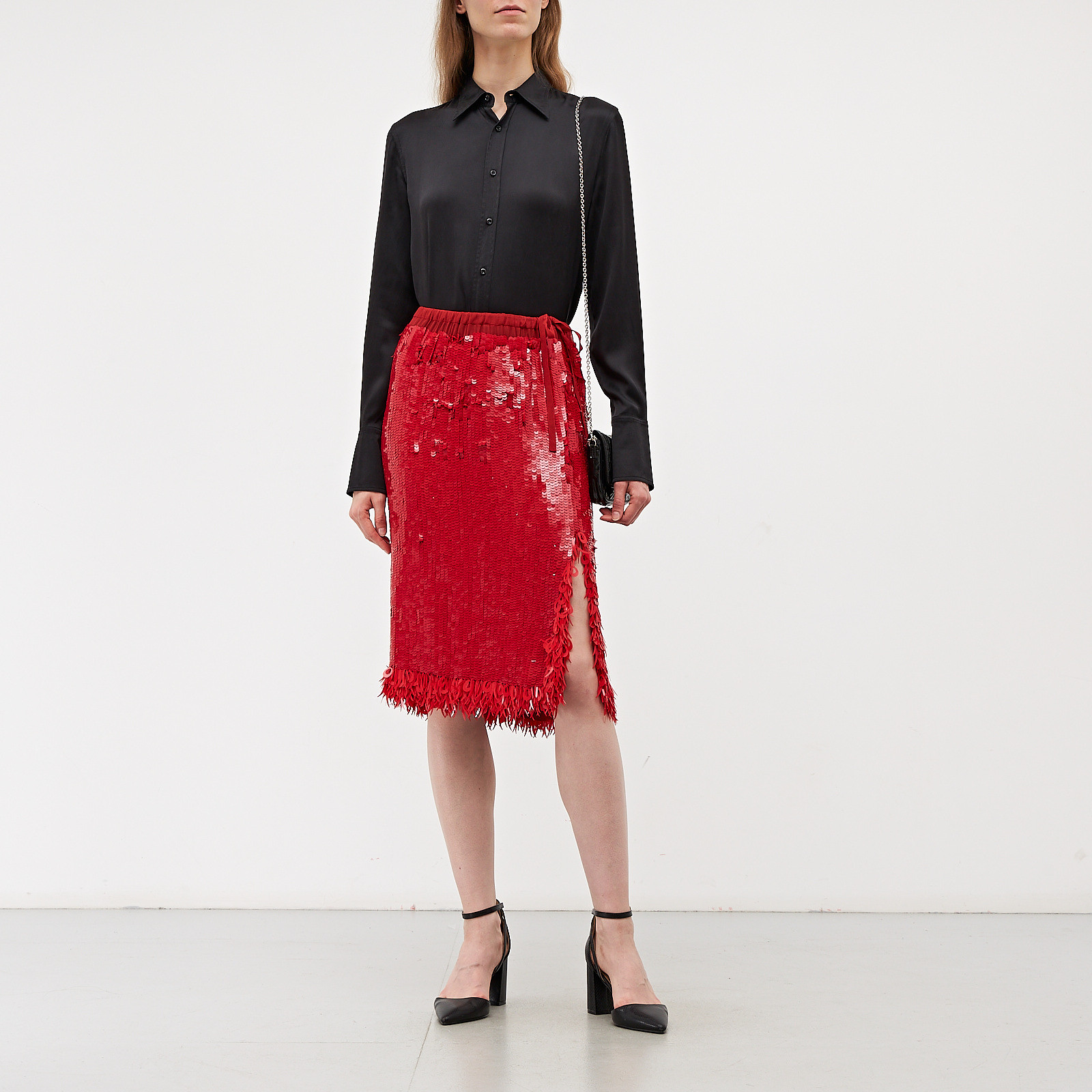 Юбка красного цвета Dries Van Noten - фото из каталога магазина брендовой одежды Second Friend Store Юбка Dries Van Noten - купить оригинал в секонд-хенде SFS - 2