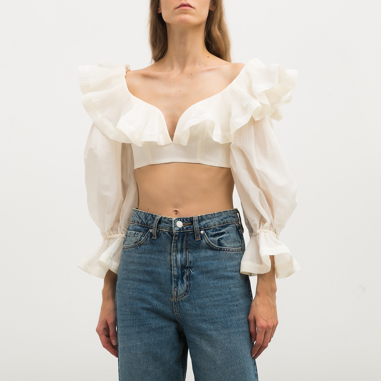 Топ белого цвета Zimmermann - фото из каталога магазина брендовой одежды Second Friend Store Топ Zimmermann - купить оригинал в секонд-хенде SFS - 1