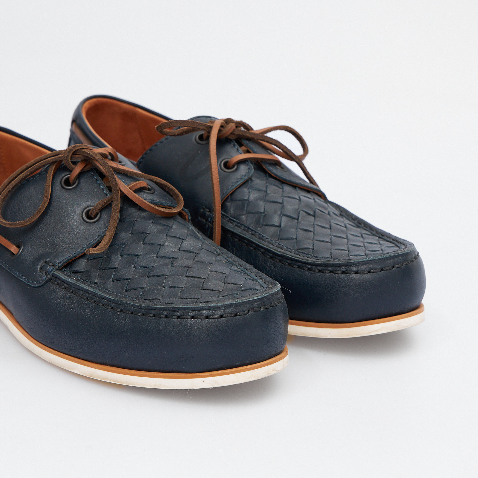 Лоферы синего цвета Bottega Veneta - фото из каталога магазина брендовой одежды Second Friend Store Лоферы Bottega Veneta - купить оригинал в секонд-хенде SFS - 4