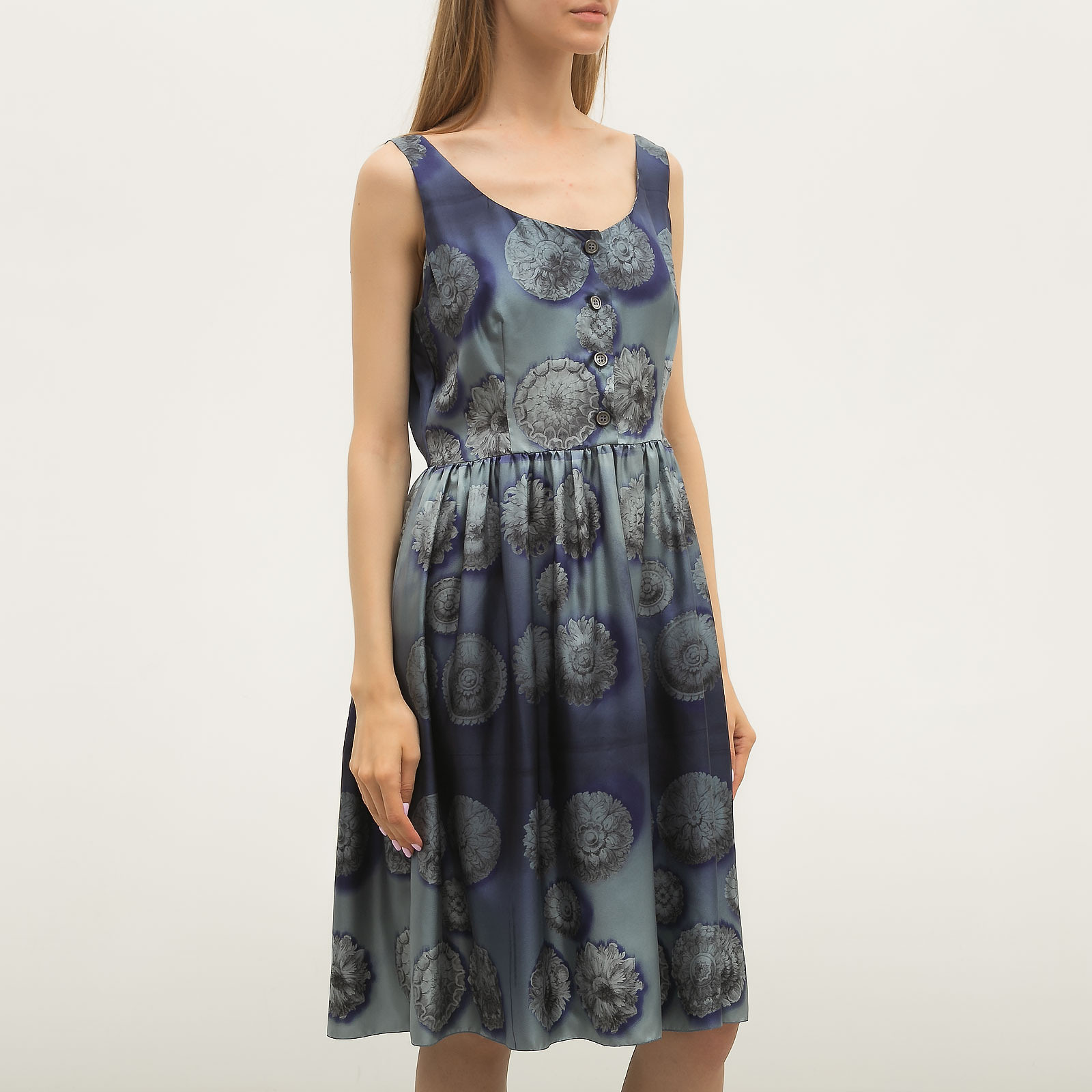 Платье синего цвета Prada - фото из каталога магазина брендовой одежды Second Friend Store Платье Prada - купить оригинал в секонд-хенде SFS - 3