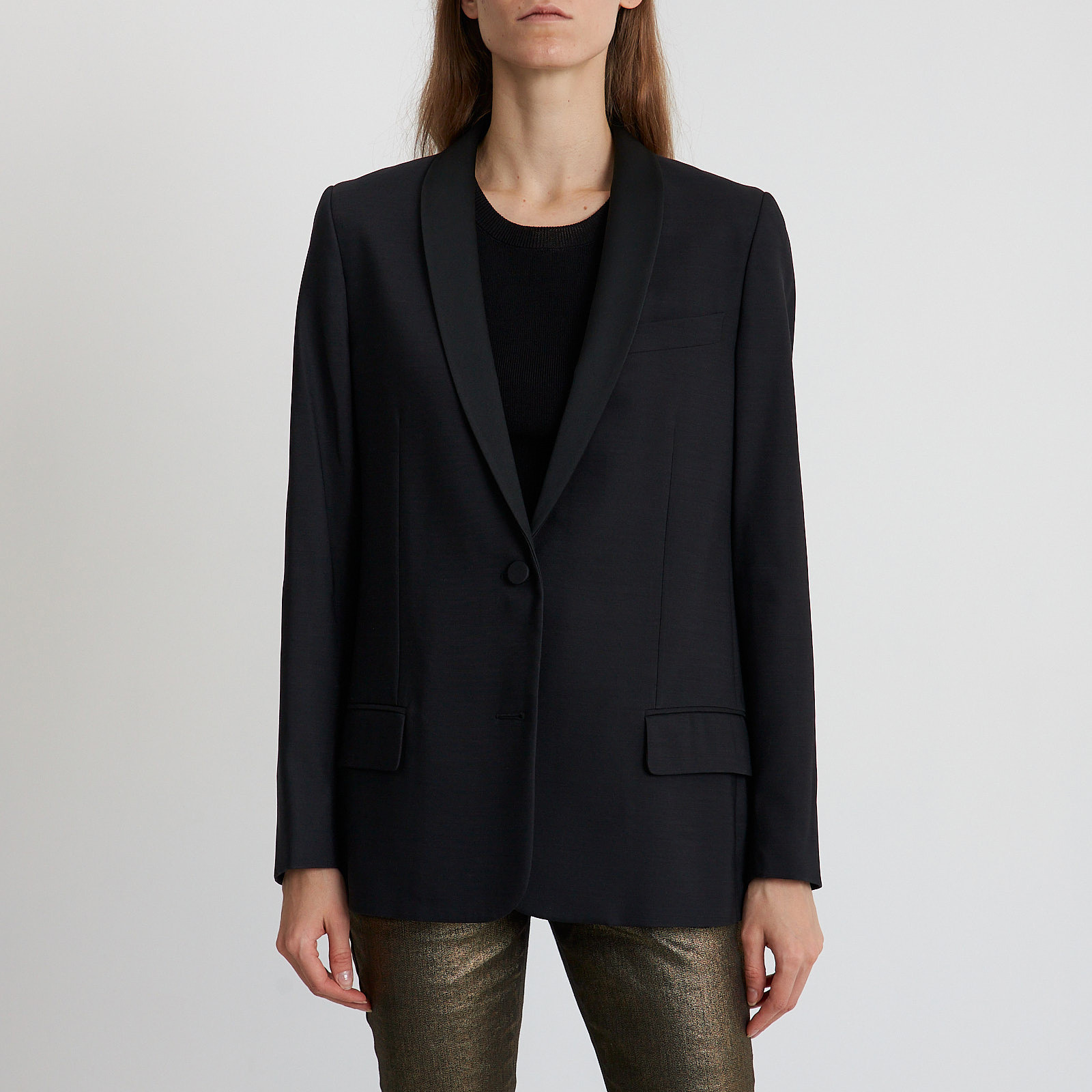 Пиджак черного цвета Valentino - фото из каталога магазина брендовой одежды Second Friend Store Пиджак Valentino - купить оригинал в секонд-хенде SFS - 1