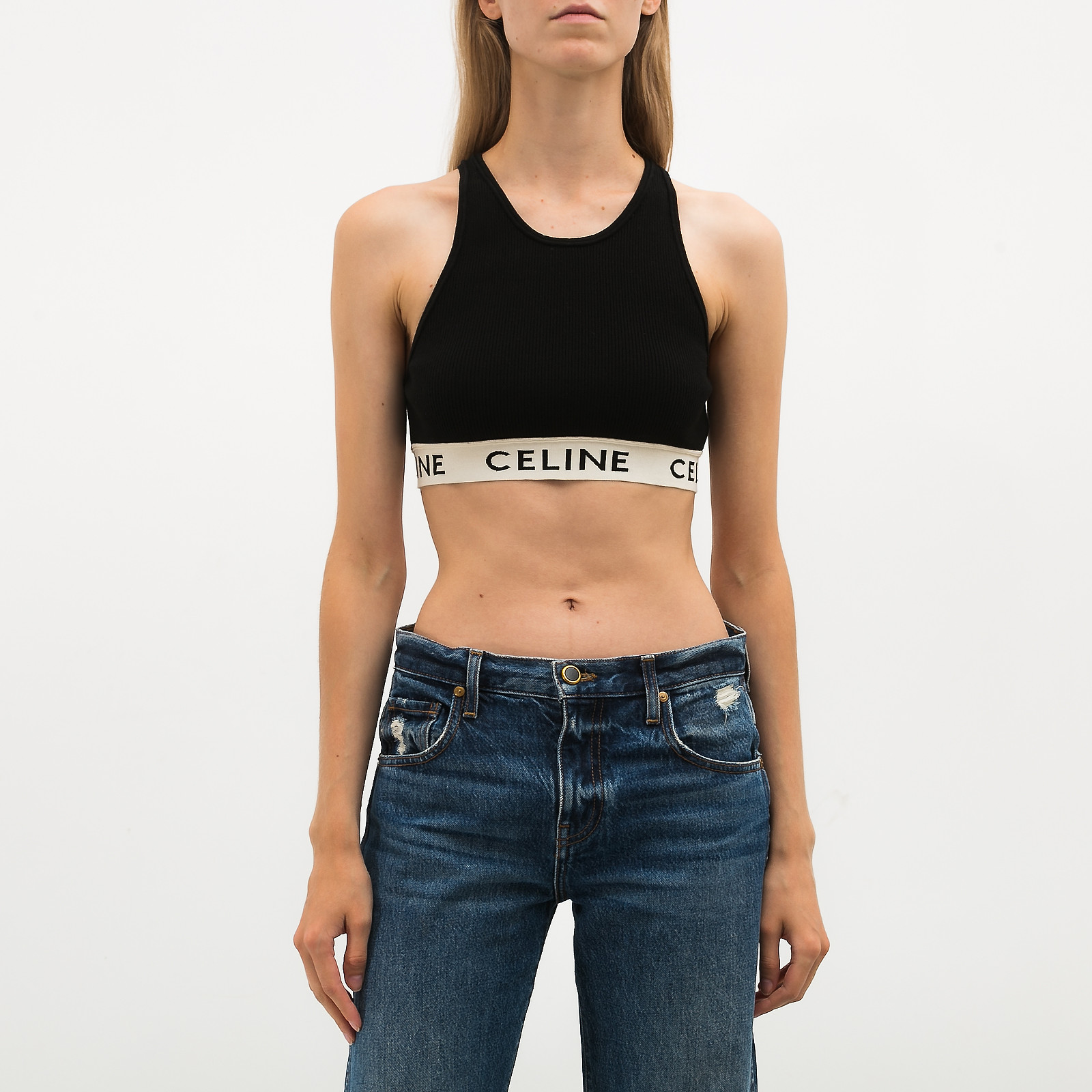 Топ черного цвета Celine - фото из каталога магазина брендовой одежды Second Friend Store Топ Celine - купить оригинал в секонд-хенде SFS - 1