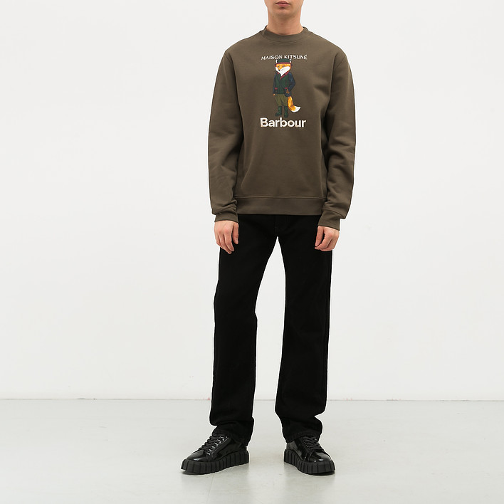 Свитшот Maison Kitsune x Barbour