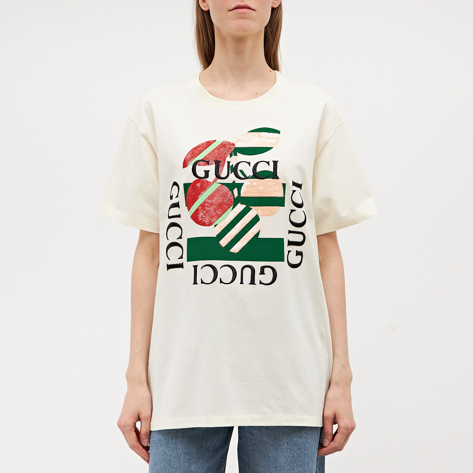 Футболка белого цвета Gucci - фото из каталога магазина брендовой одежды Second Friend Store Футболка Gucci - купить оригинал в секонд-хенде SFS - 1