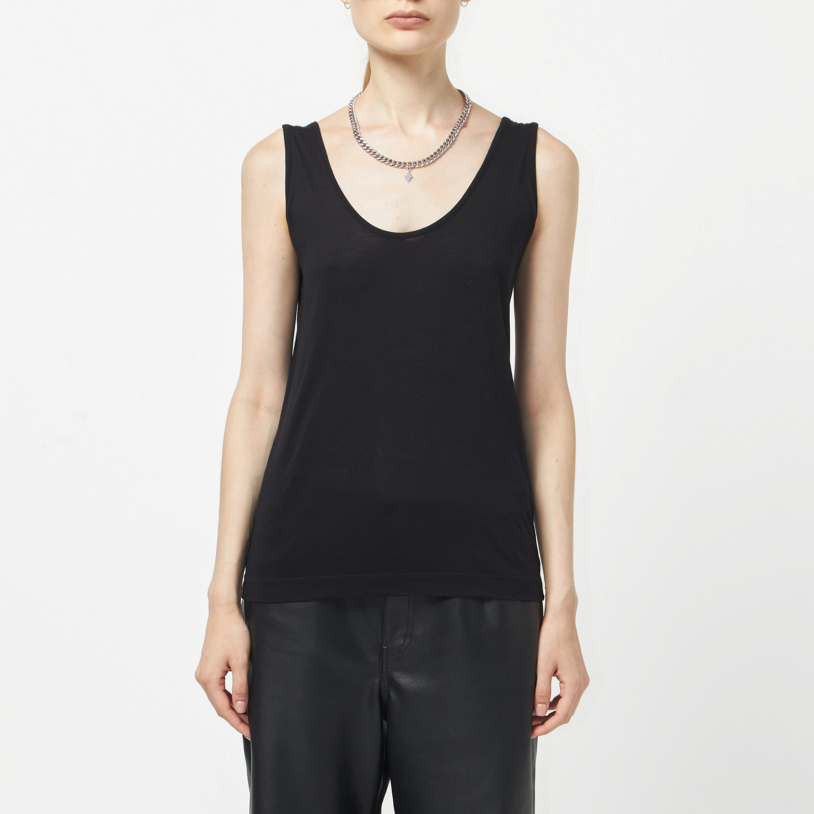 Топ черного цвета Dries Van Noten - фото из каталога магазина брендовой одежды Second Friend Store Топ Dries Van Noten - купить оригинал в секонд-хенде SFS - 1