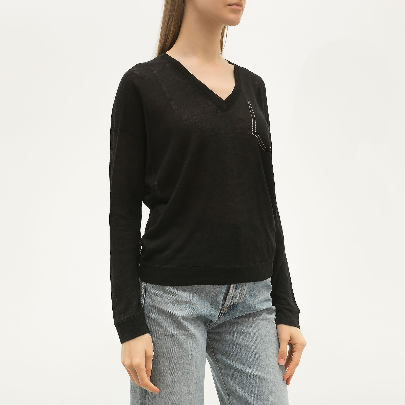 Джемпер черного цвета Brunello Cucinelli - фото из каталога магазина брендовой одежды Second Friend Store Джемпер Brunello Cucinelli - купить оригинал в секонд-хенде SFS - 3