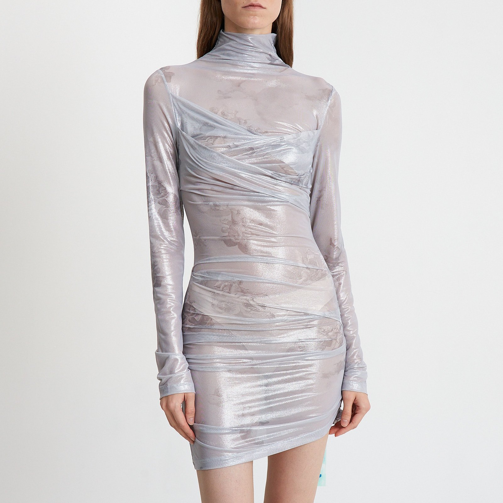 Платье серебряного цвета Off-White - фото из каталога магазина брендовой одежды Second Friend Store Платье Off-White - купить оригинал в секонд-хенде SFS - 1