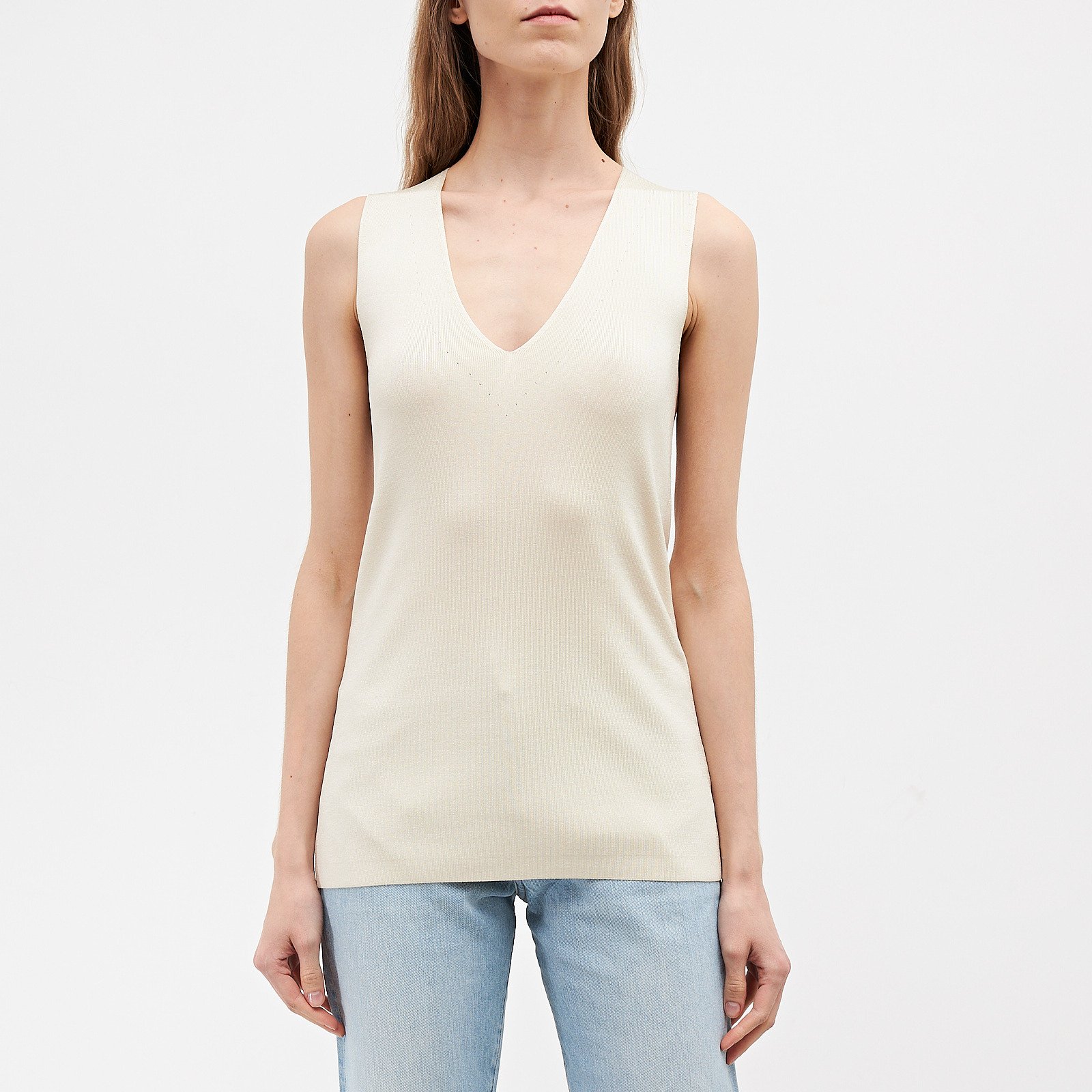 Топ белого цвета Joseph - фото из каталога магазина брендовой одежды Second Friend Store Топ Joseph - купить оригинал в секонд-хенде SFS - 1