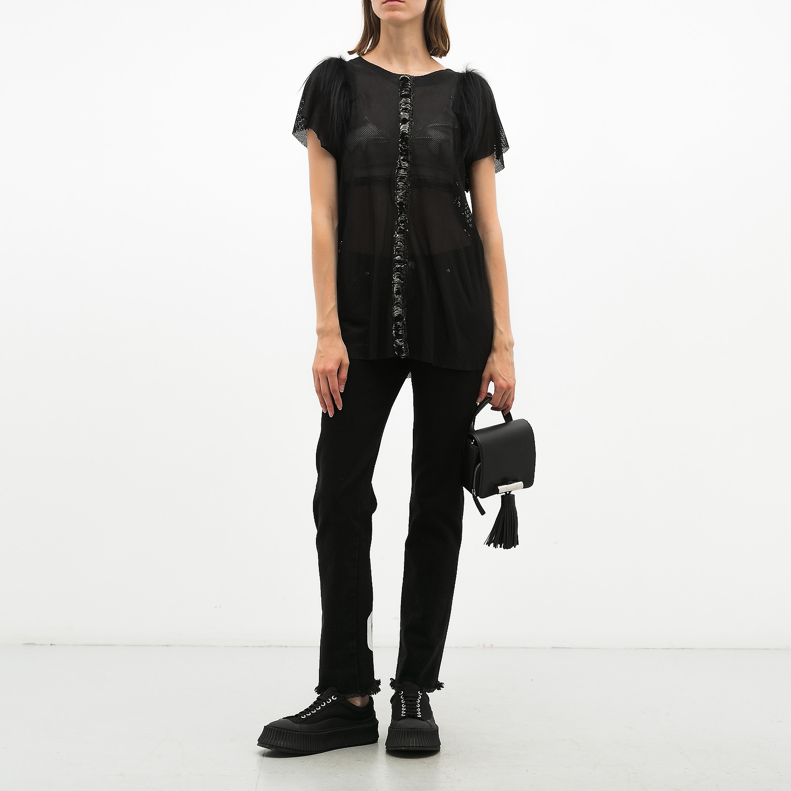 Топ черного цвета DROMe - фото из каталога магазина брендовой одежды Second Friend Store Топ DROMe - купить оригинал в секонд-хенде SFS - 2