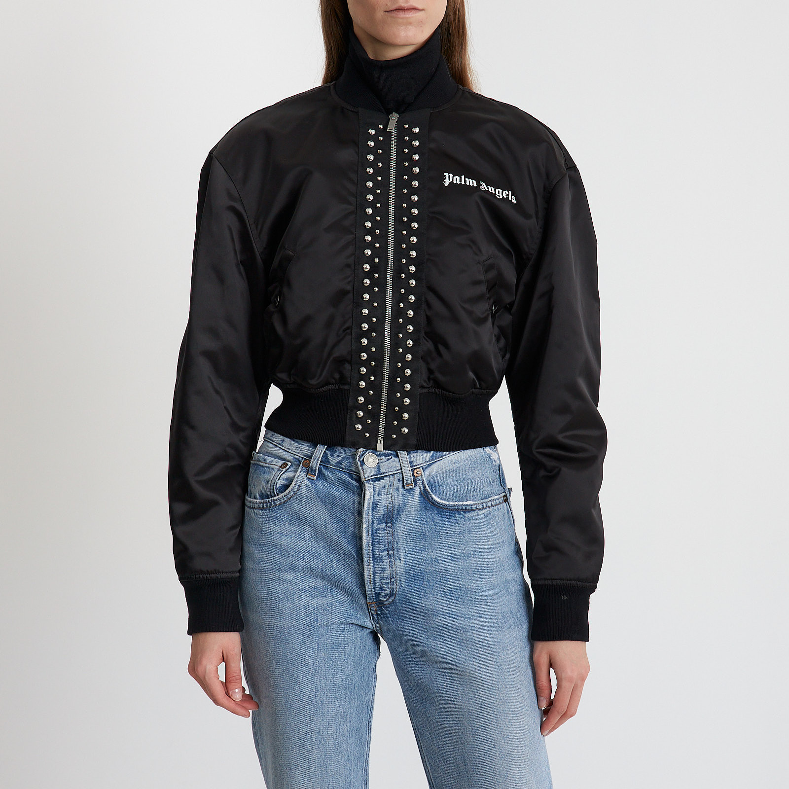 Бомбер черного цвета Palm Angels - фото из каталога магазина брендовой одежды Second Friend Store Бомбер Palm Angels - купить оригинал в секонд-хенде SFS - 1