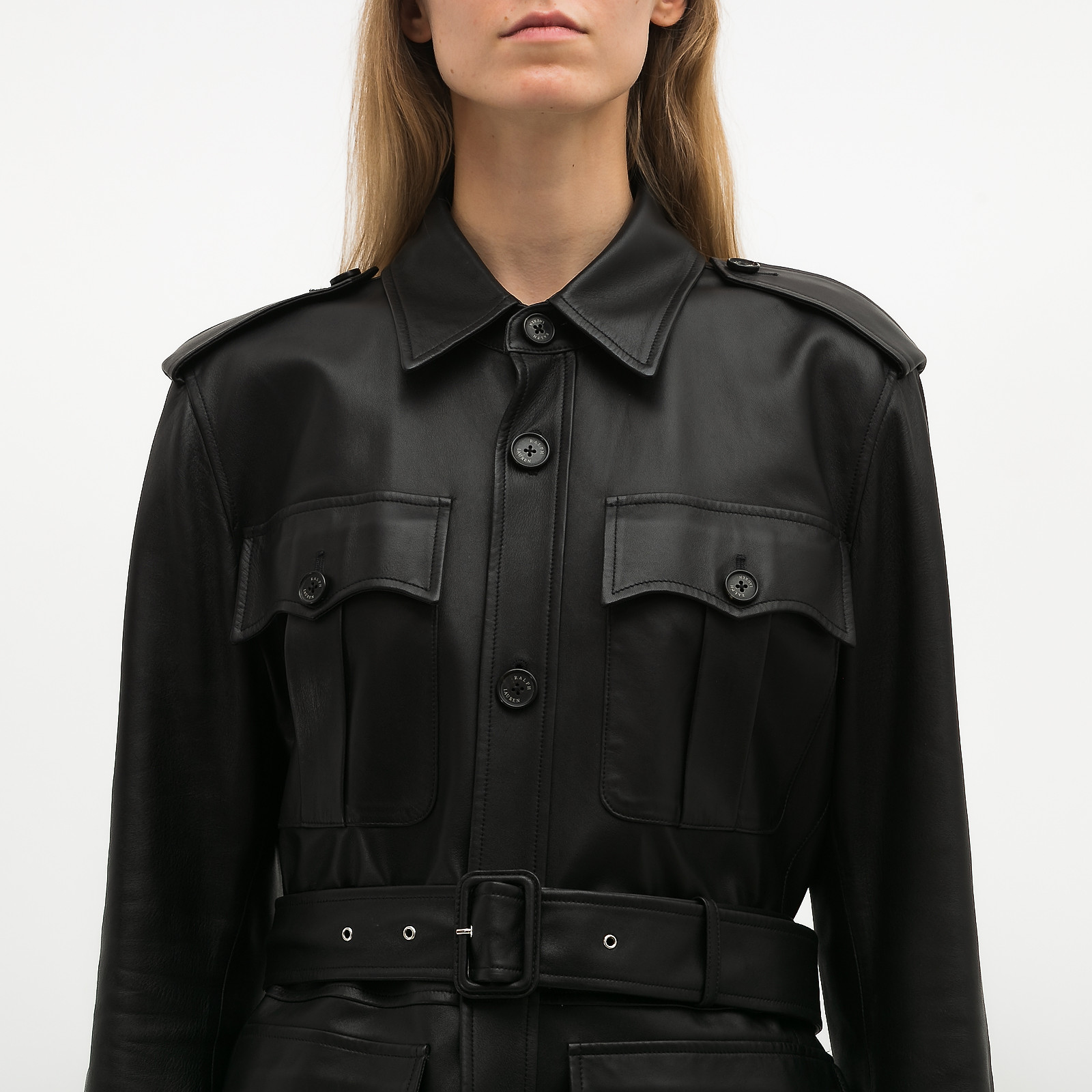 Куртка кожаная черного цвета Ralph Lauren - фото из каталога магазина брендовой одежды Second Friend Store Куртка кожаная Ralph Lauren - купить оригинал в секонд-хенде SFS - 4