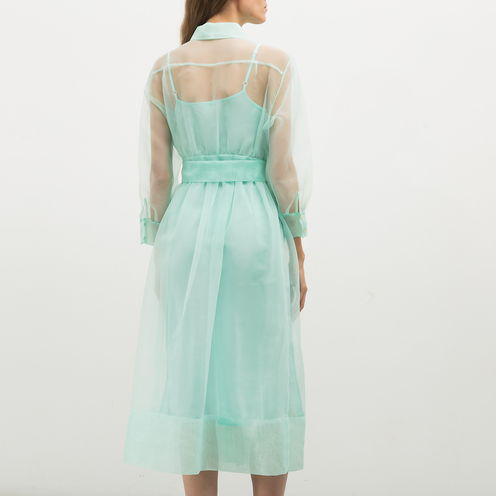 Платье голубого цвета Maje - фото из каталога магазина брендовой одежды Second Friend Store Платье Maje - купить оригинал в секонд-хенде SFS - 2