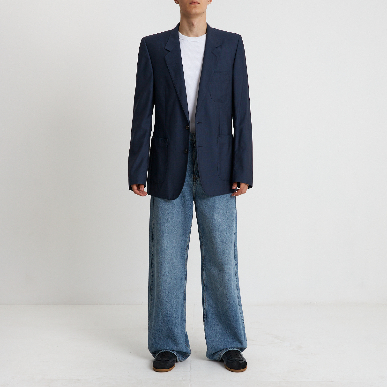 Пиджак синего цвета Replica Maison Margiela - фото из каталога магазина брендовой одежды Second Friend Store Пиджак Replica Maison Margiela - купить оригинал в секонд-хенде SFS - 2