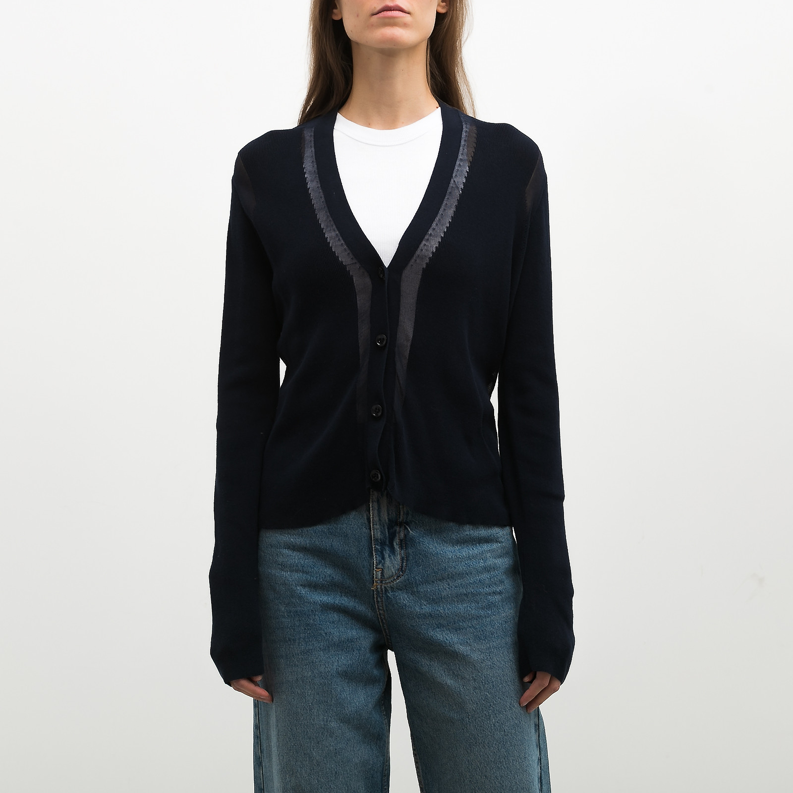 Кардиган  синего цвета Maison Margiela - фото из каталога магазина брендовой одежды Second Friend Store Кардиган Maison Margiela - купить оригинал в секонд-хенде SFS - 1