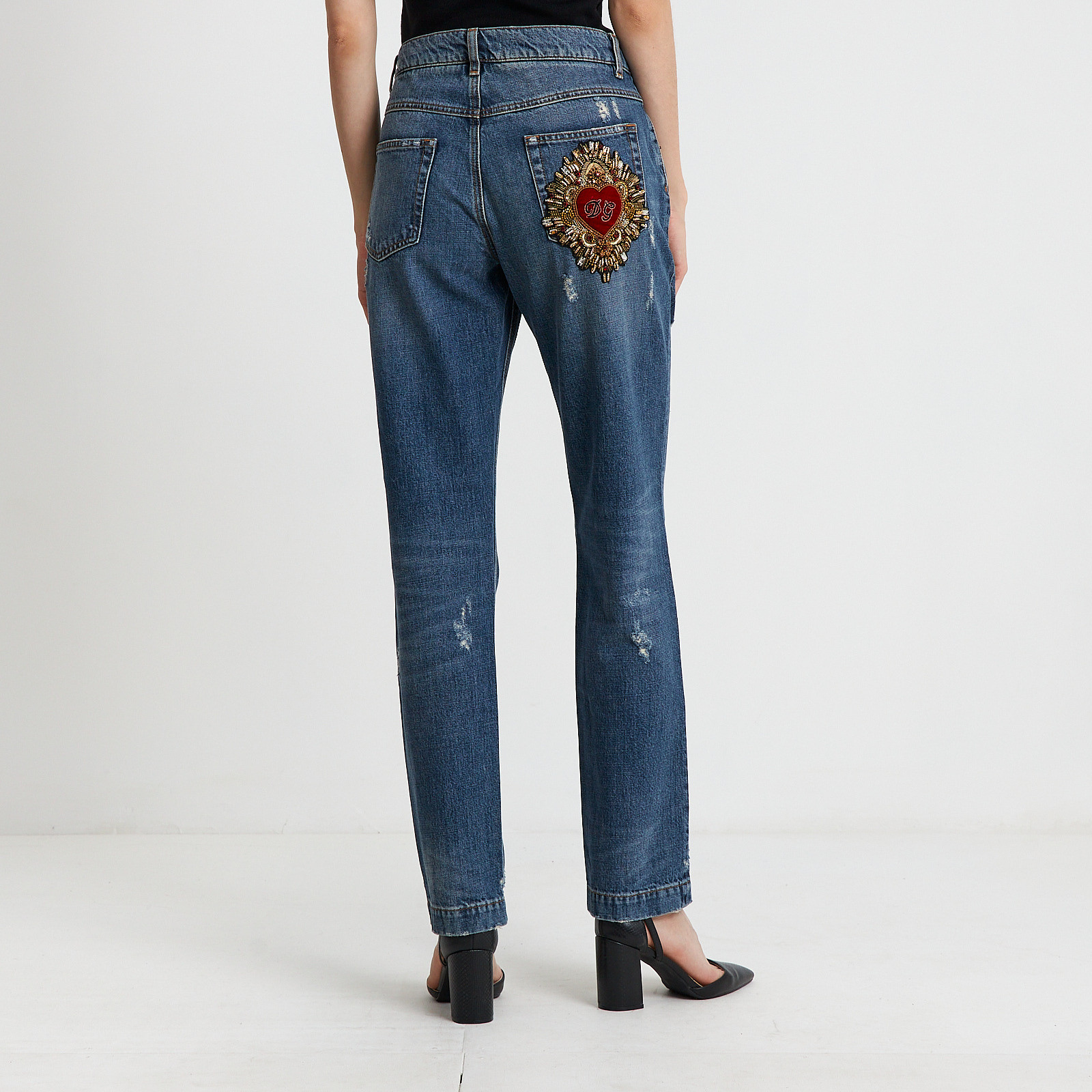 Джинсы синего цвета Dolce&Gabbana - фото из каталога магазина брендовой одежды Second Friend Store Джинсы Dolce&Gabbana - купить оригинал в секонд-хенде SFS - 3