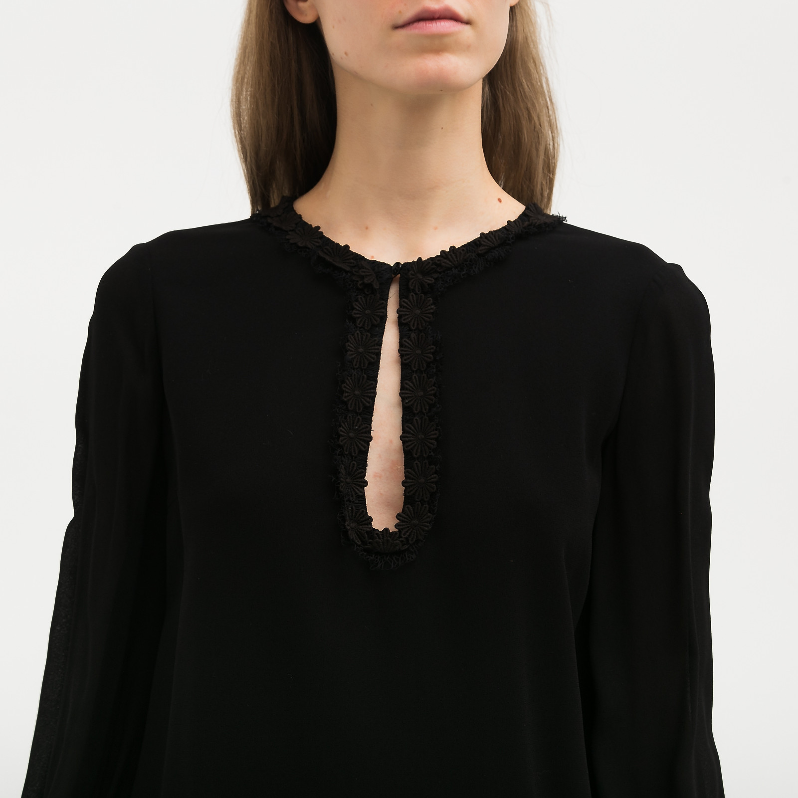 Платье черного цвета Saint Laurent - фото из каталога магазина брендовой одежды Second Friend Store Платье Saint Laurent - купить оригинал в секонд-хенде SFS - 4