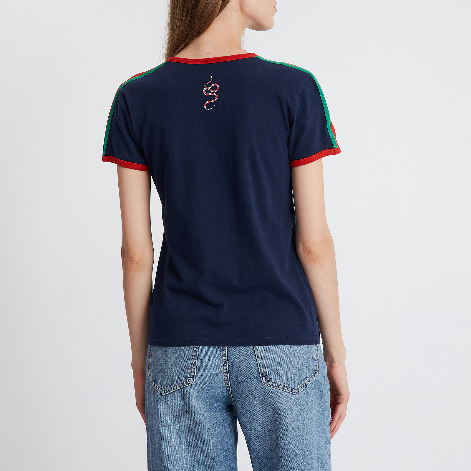 Футболка синего цвета Gucci - фото из каталога магазина брендовой одежды Second Friend Store Футболка Gucci - купить оригинал в секонд-хенде SFS - 3