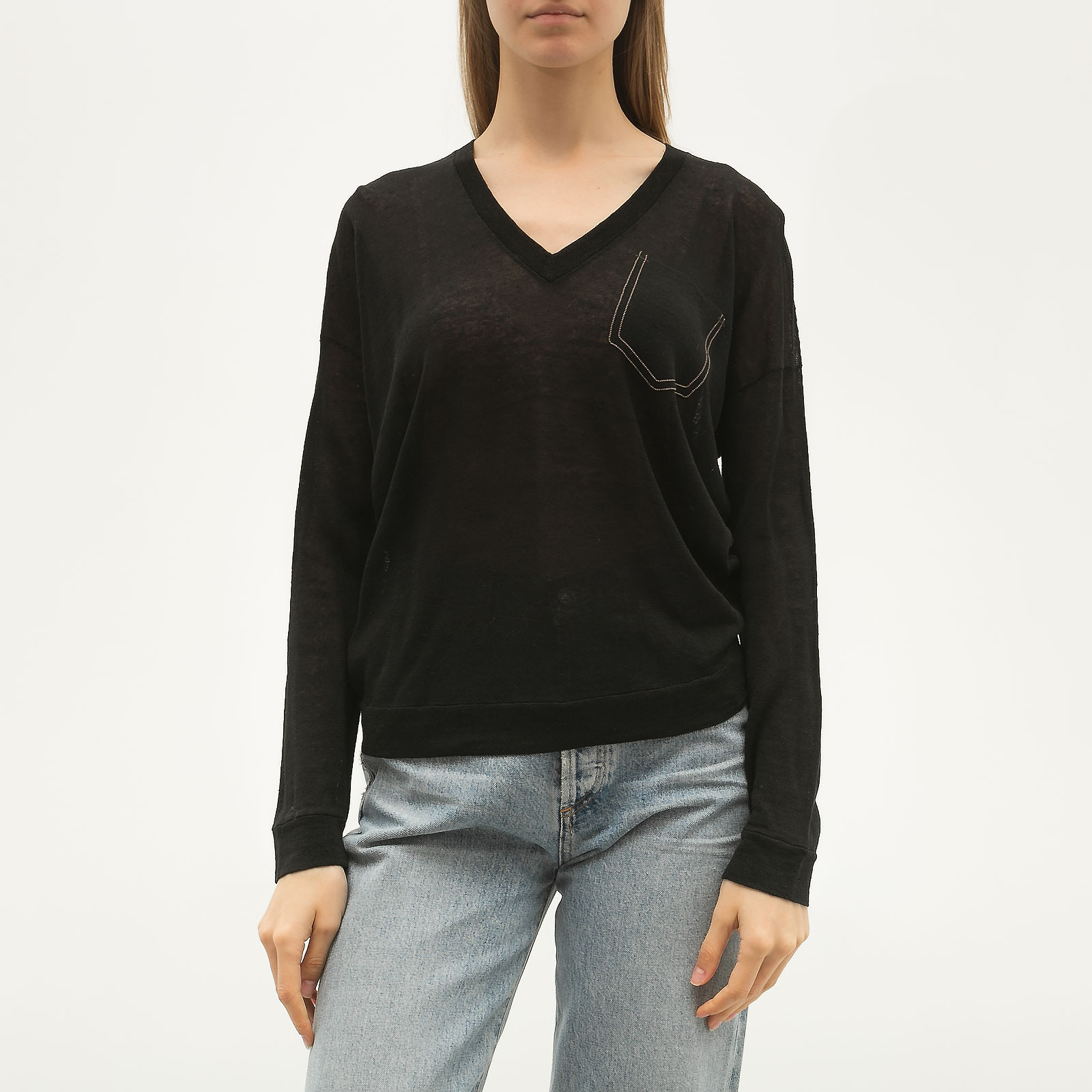 Джемпер черного цвета Brunello Cucinelli - фото из каталога магазина брендовой одежды Second Friend Store Джемпер Brunello Cucinelli - купить оригинал в секонд-хенде SFS - 1