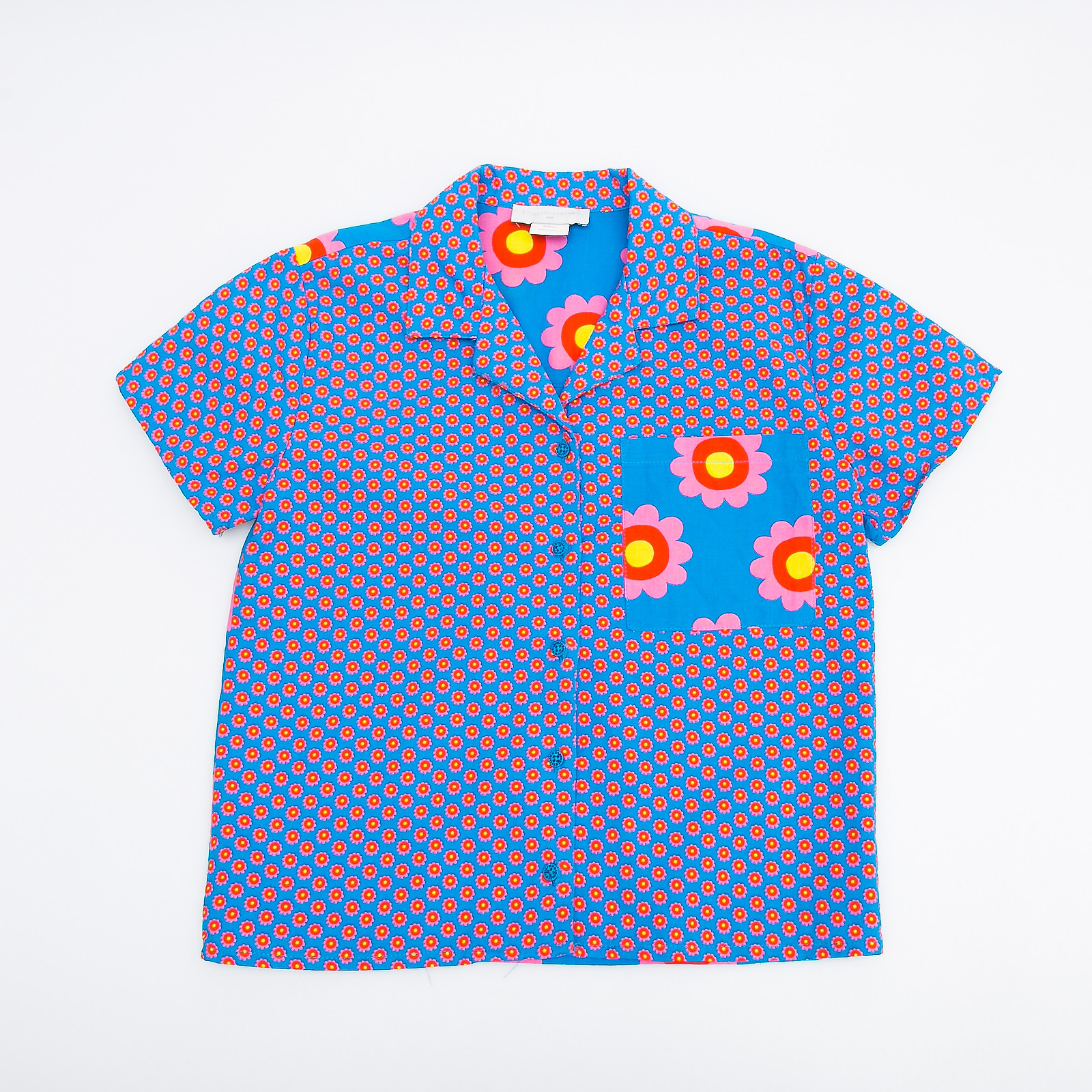 Рубашка голубого цвета Stella McCartney Kids - фото из каталога магазина брендовой одежды Second Friend Store Рубашка Stella McCartney Kids - купить оригинал в секонд-хенде SFS - 1