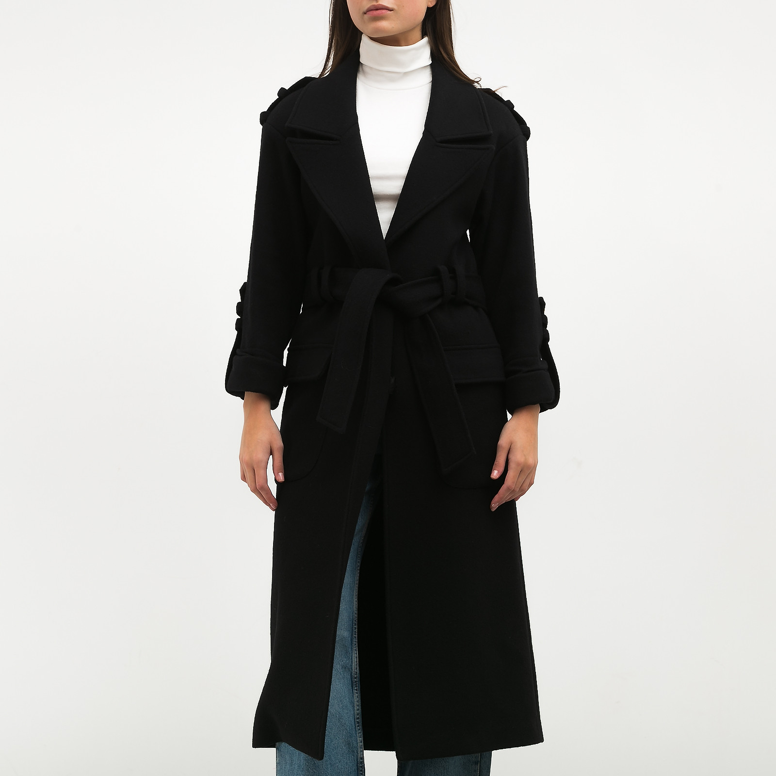 Пальто черного цвета Balmain - фото из каталога магазина брендовой одежды Second Friend Store Пальто Balmain - купить оригинал в секонд-хенде SFS - 1